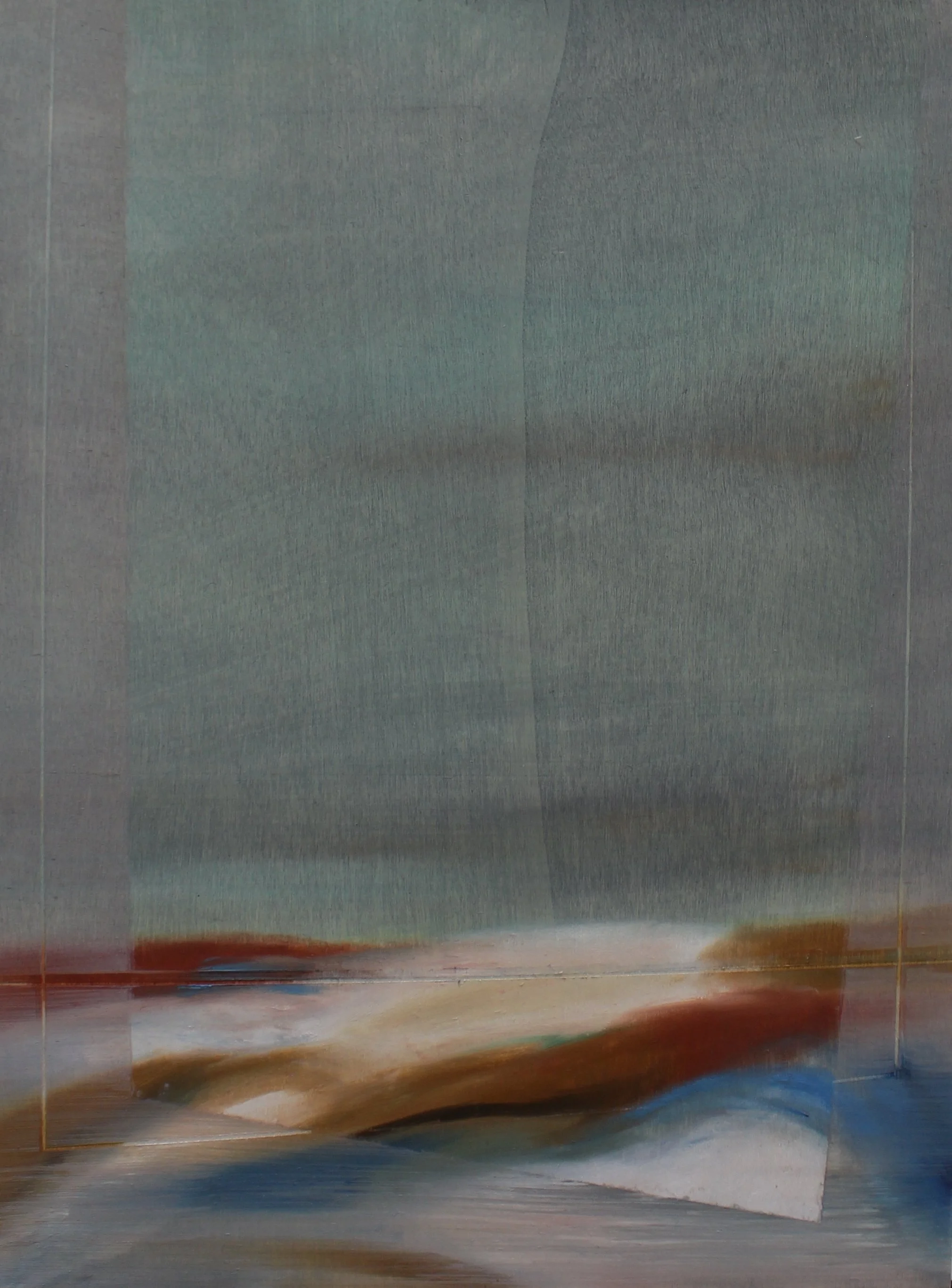 You were my direction, 12x9 inches, oil pastel on wood, 2026