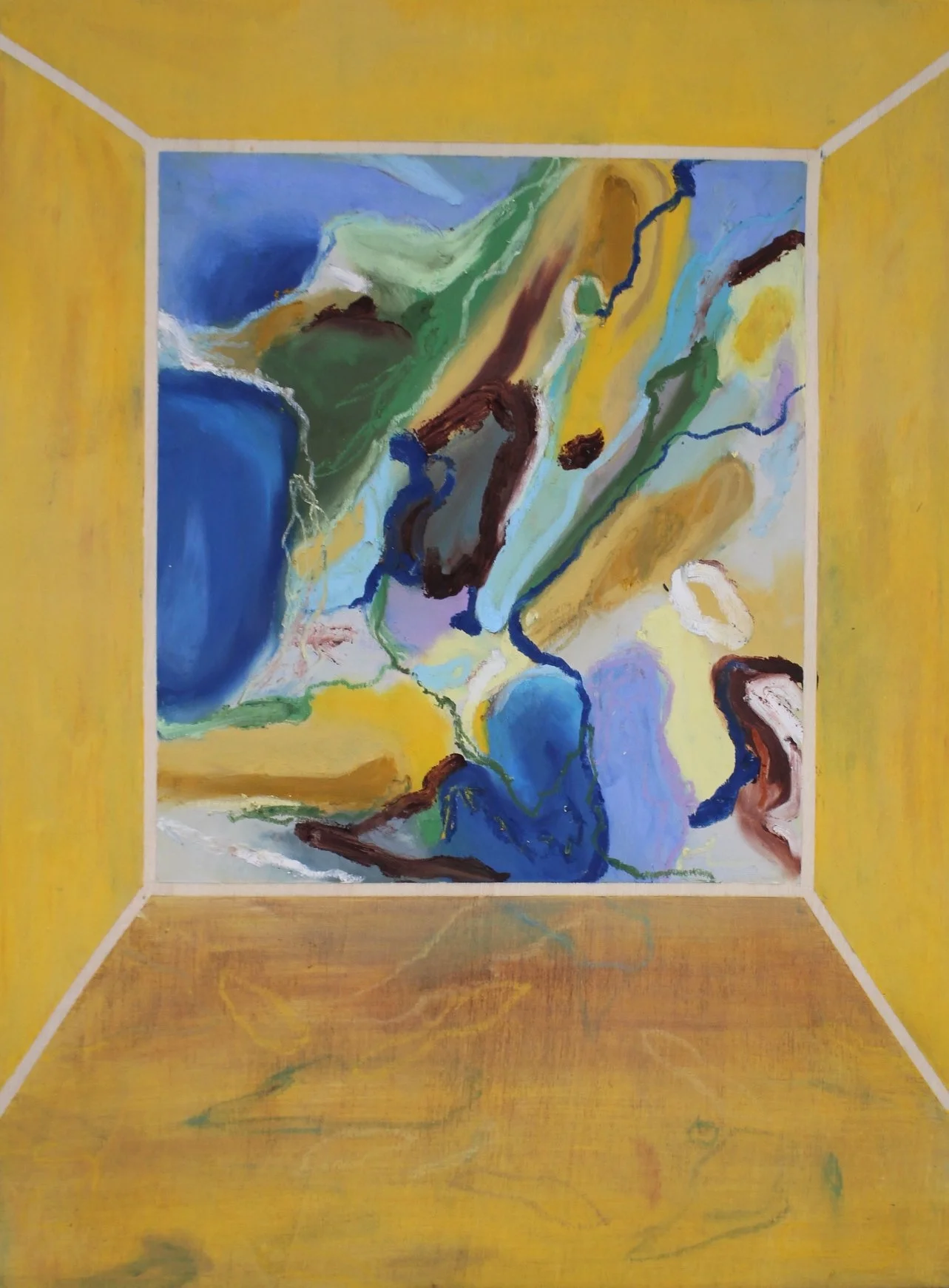 The sun I linger to,
12x9 inches, Oil pastel on wood, 2025