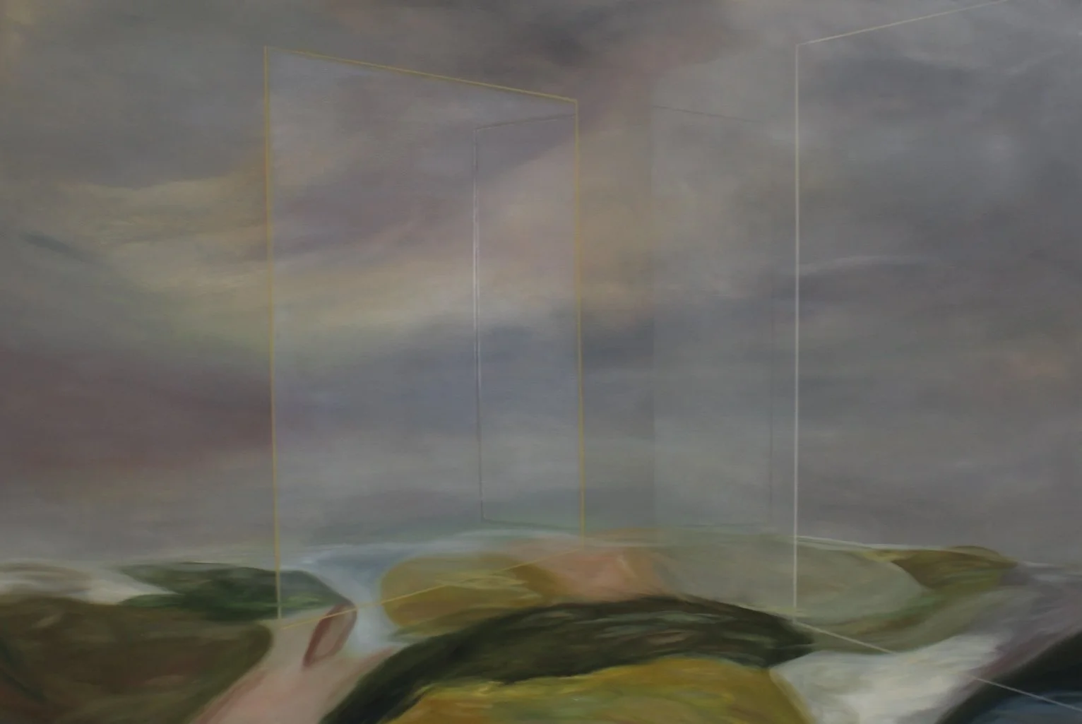 En dehors, revenir à linterieur, 40x60 inches, Oil on canvas, 2026