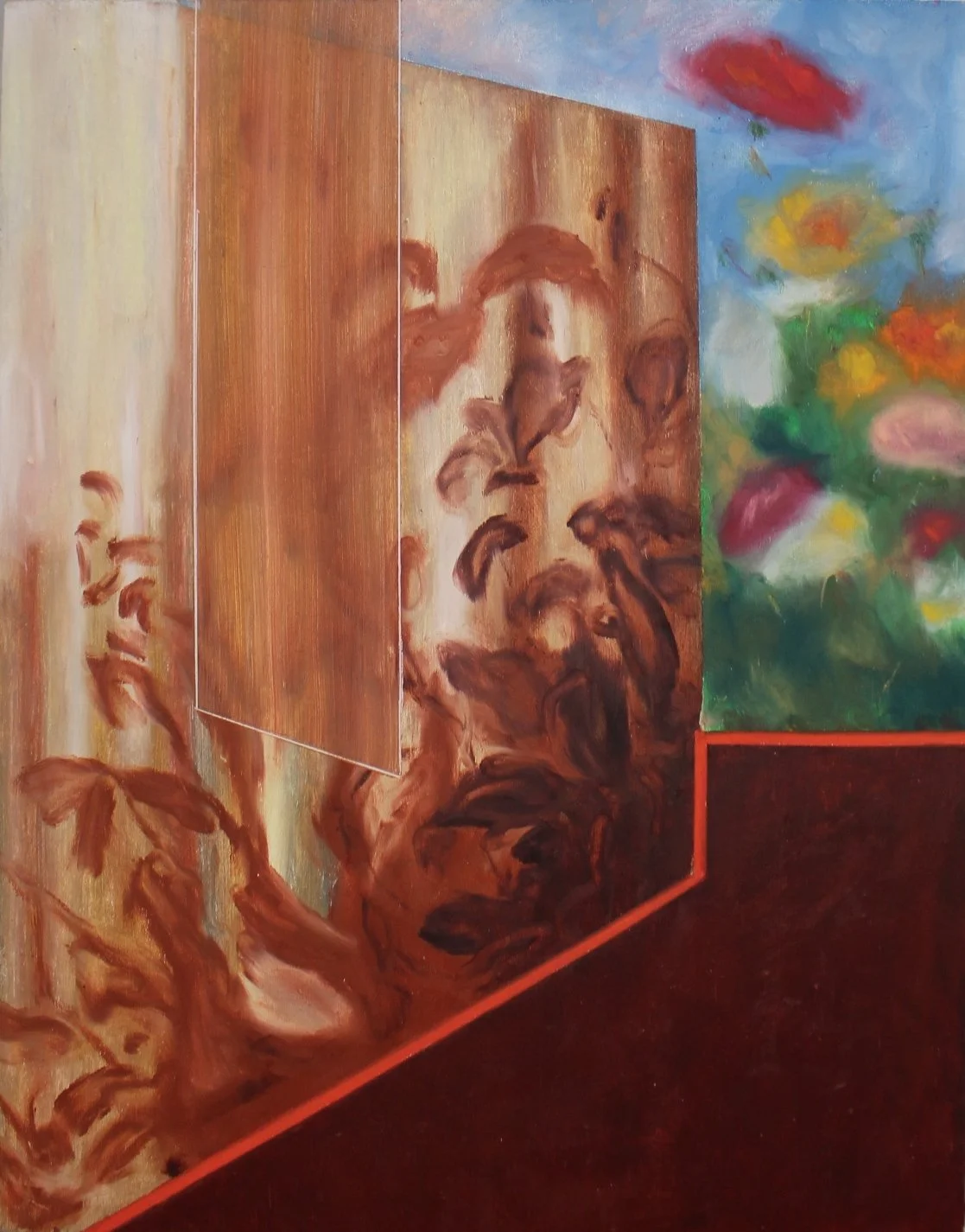 They existed together, 
14x11 inches, Oil pastel on wood, 2025