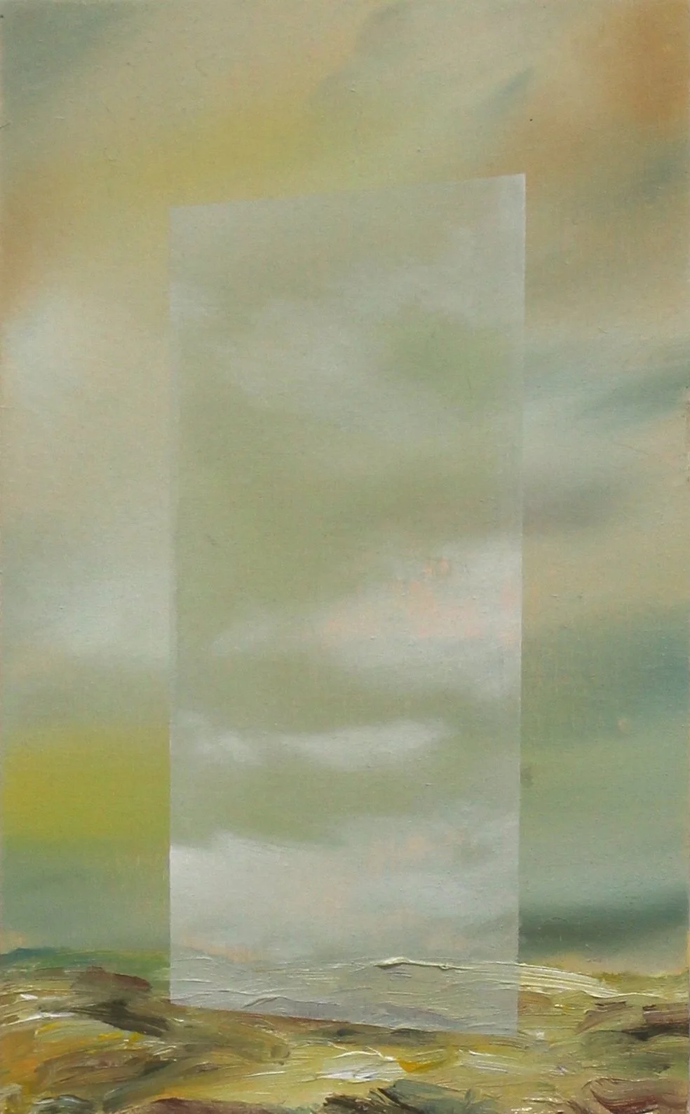 Atmospheric rivers no3, 8,5x5x5 inches, oil pastel on wood, 2026