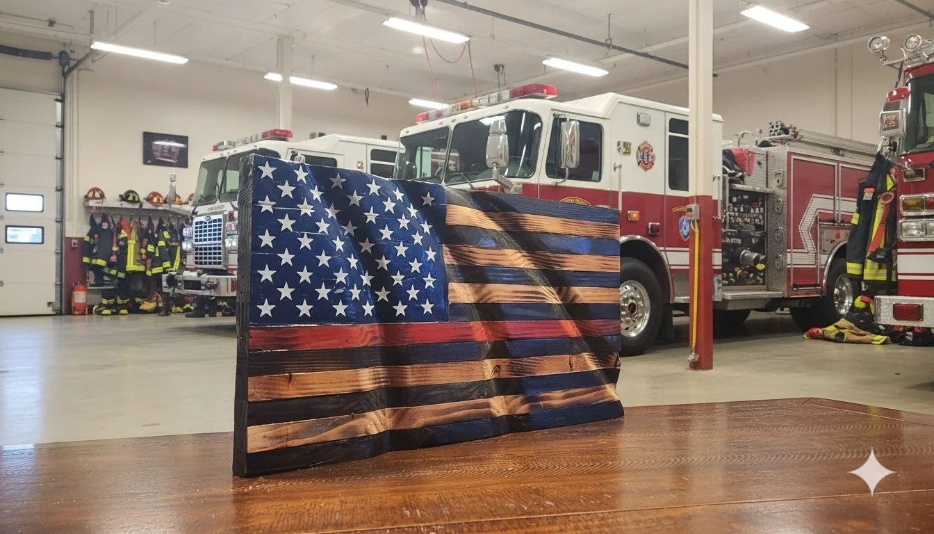 Handmade Wooden Wavy Flag