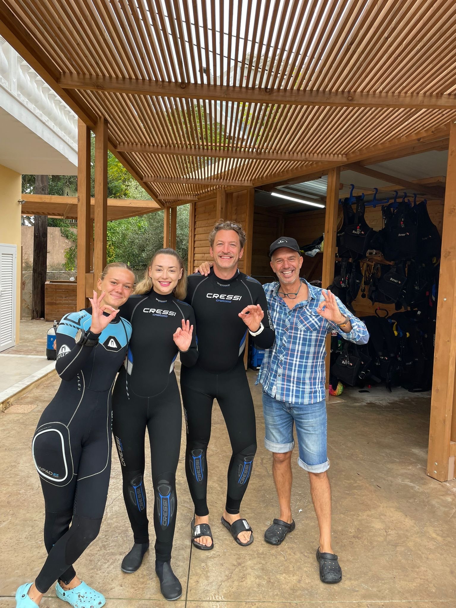 Diving guests kitted up and ready for the dive trip with Eurodivers Zante