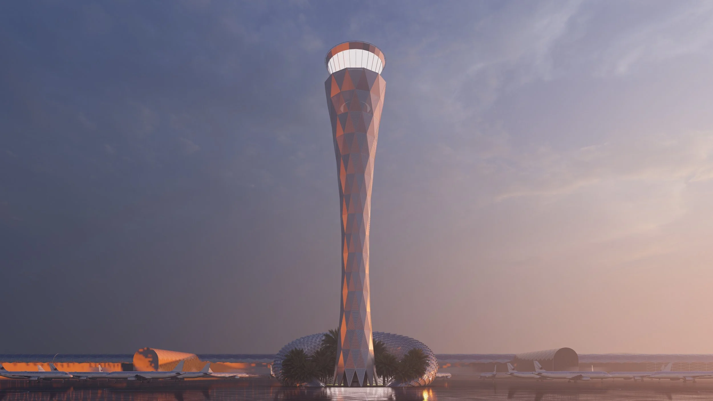 AIRPORT FACILITY COMPETITION - DESIGNER: FGP - PROJECT LEADER: DAMAA - RENDER AND MODELING: DAMAA