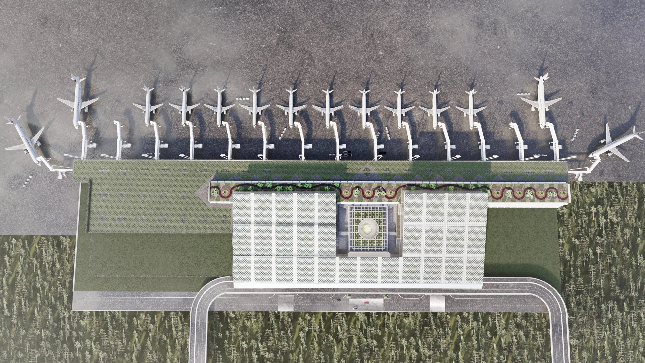 STUTTGART AIRPORT COMPETITION - DESIGNER: FGP - PROJECT LEADER: DAMAA - RENDER AND MODELING: DAMAA