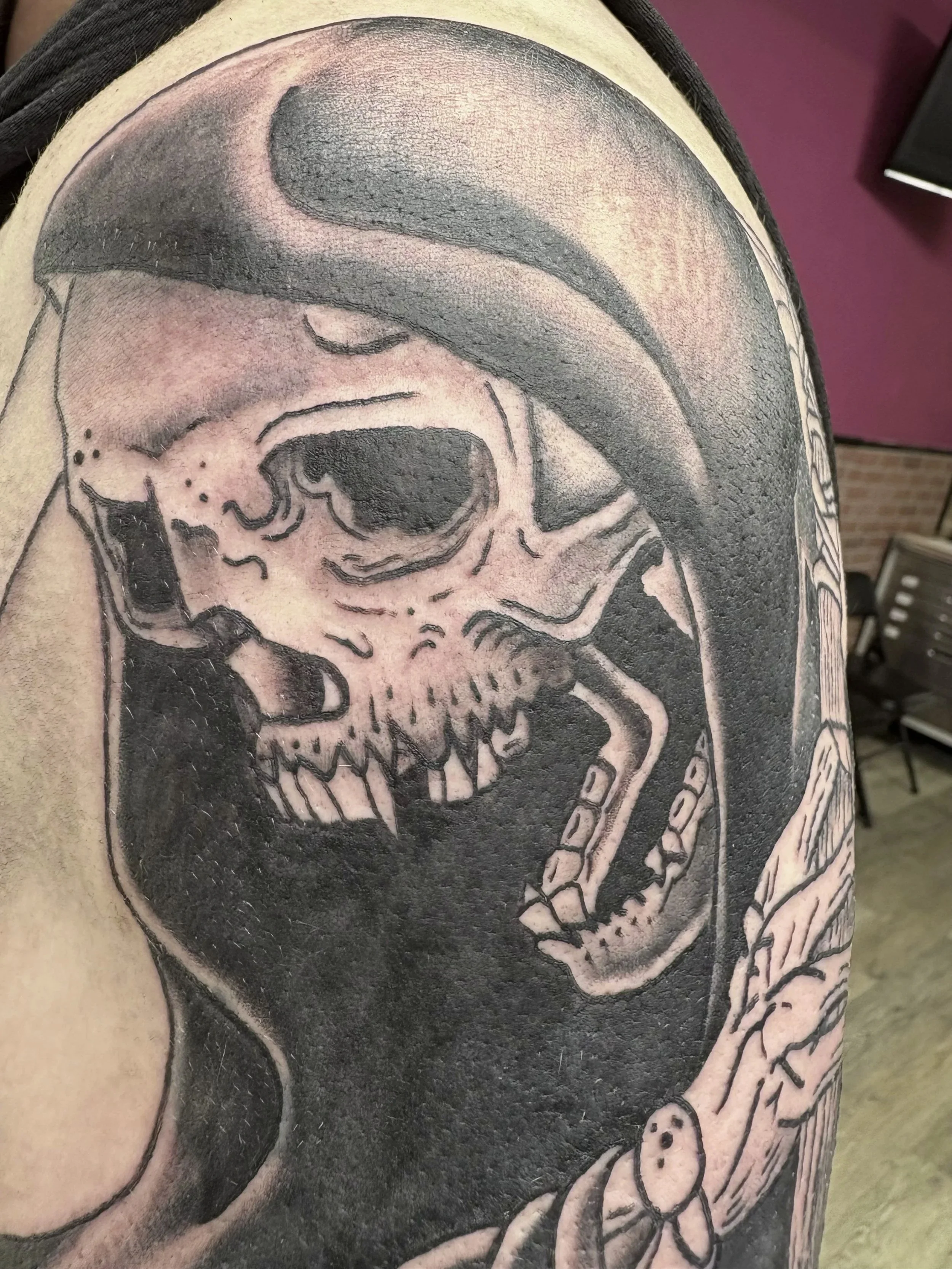 Black and Grey Traditional Reaper