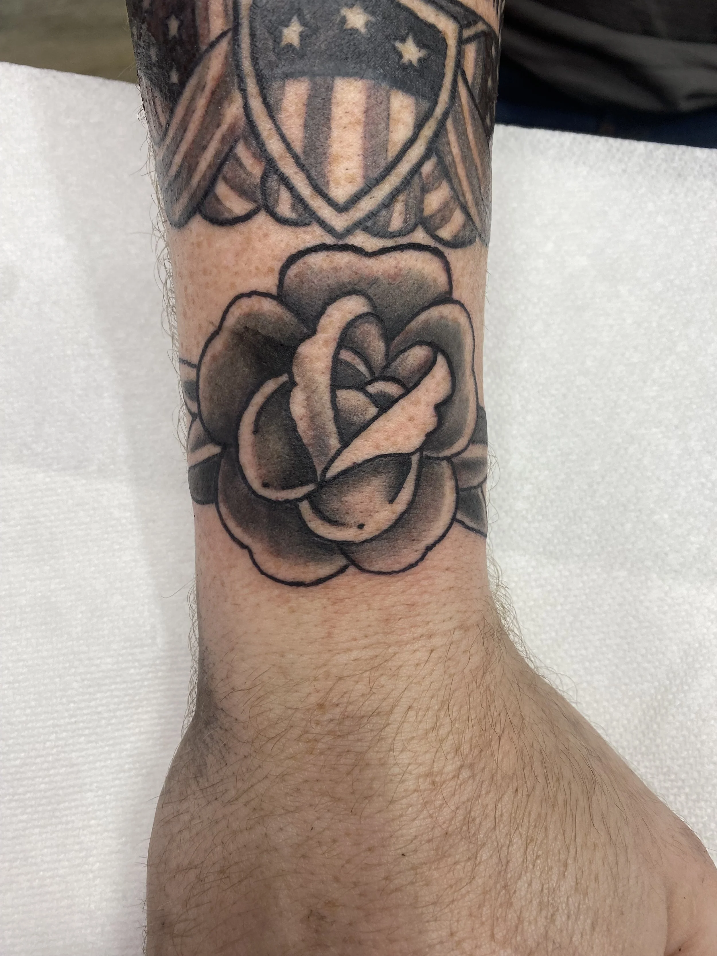 Black and Grey Simple Traditional Rose