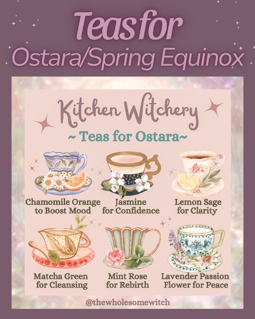 It&rsquo;s tea time friends! With Ostara just 4 sleeps away, we need to get into some festive inspiration, starting with some teas that lend themselves well to the energy of the spring season. Serve hot or iced as we prepare to welcome in this warmer