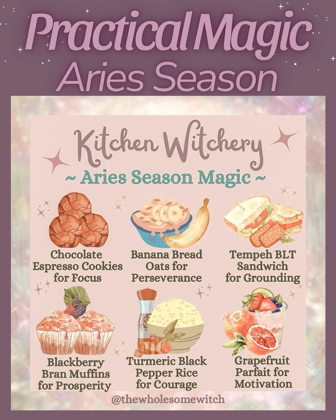 Hello my witchy friends and welcome to the first full week of spring (or autumn if you&rsquo;re in the southern hemisphere). As we moved through the Equinox, we also entered Aries season! So, today we are looking at some meal ideas and foods that con