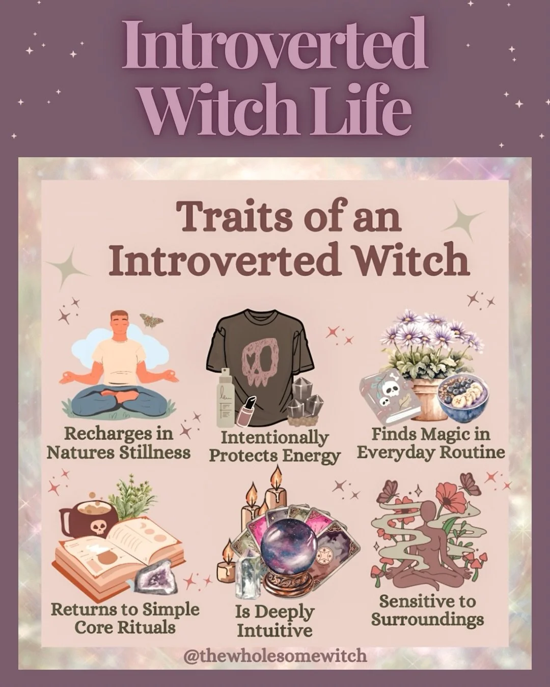 Happy Monday witches! Starting a new Introverted Witch Series over here today. I know a lot of you are in this boat with me and I thought it would be a fun topic to explore. So today, let&rsquo;s look at some traits of an introverted witch. Now discl