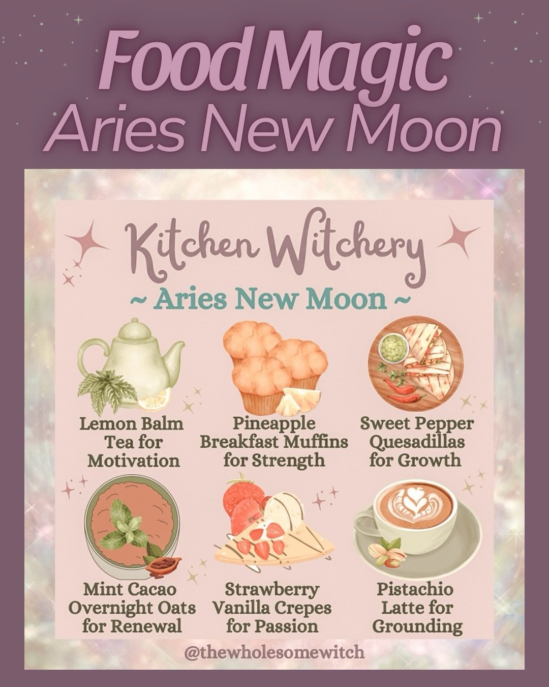 I hope you are having a beautiful week friends! We have our New Moon in Aries peaking tomorrow morning at 7:52am (EST). So we had to share some magical food suggestions in case you want to step into your kitchen witch shoes ✨
&hellip;
This new moon e