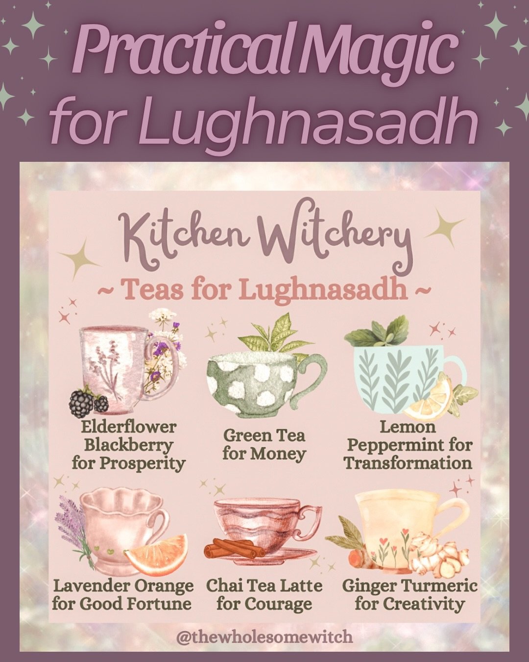 We are coming up very swiftly on our next turn of the wheel, Lughnasadh! Or Imbolc if you are in the Southern Hemisphere. Which means it time to start with some seasonal festival content of course So this morning I leave you with magical tea ideas to