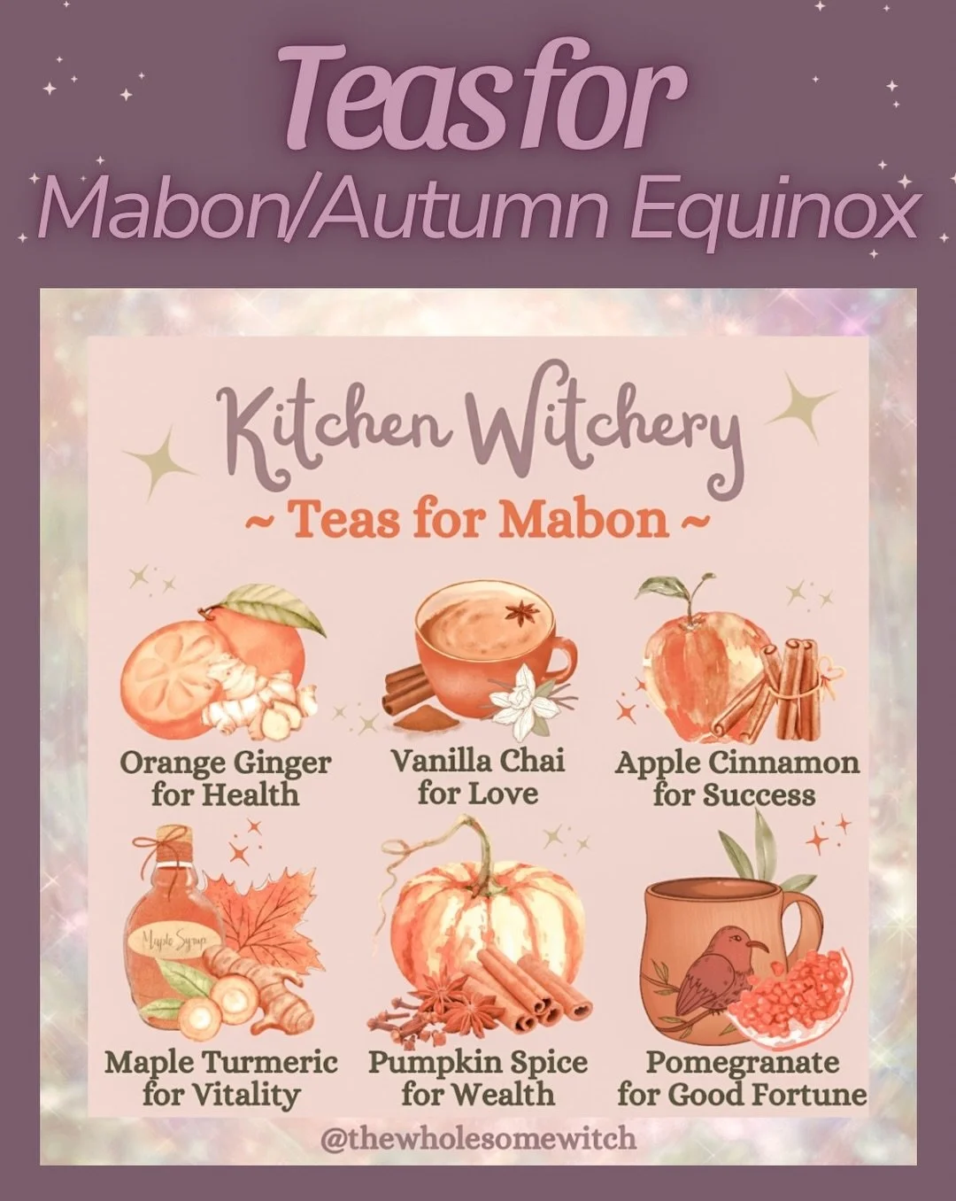Happy Wednesday my friends! It&rsquo;s time for some dedicated autumn equinox magic! Teas have so many benefits for our holistic wellness; body, mind, and spirit. They are also perfect for welcoming in and connecting with the energies of a new season