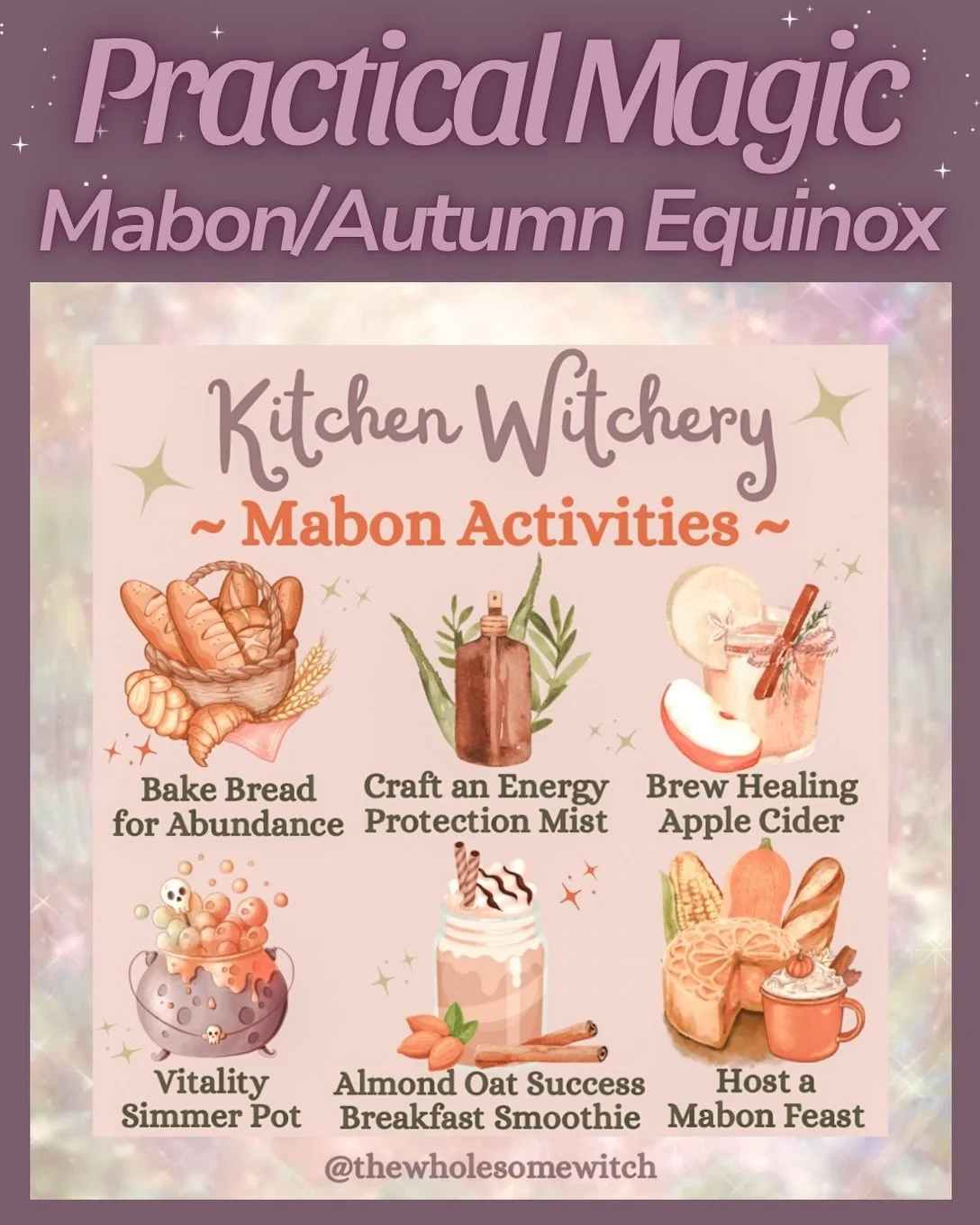All right friends, the Equinox is tomorrow! So far I have a full house cleaning and energy prep on the plan, along with the usual simmer pot, journalling, card reading, and kitchen witchery activities of course. Things may trickle through the week, d
