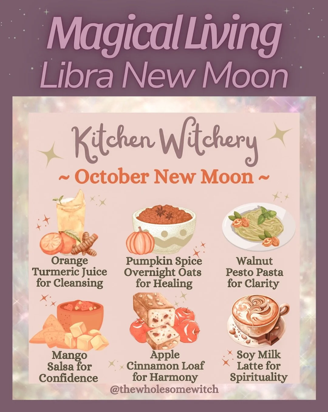 New Moon in Libra is coming our way on October 10th and this is your sign to make some magic in the kitchen! Be sure to swipe for a more comprehensive list of foods and save for later.🍂
&hellip;
This also happens to be the 10/10/10 portal amplifying