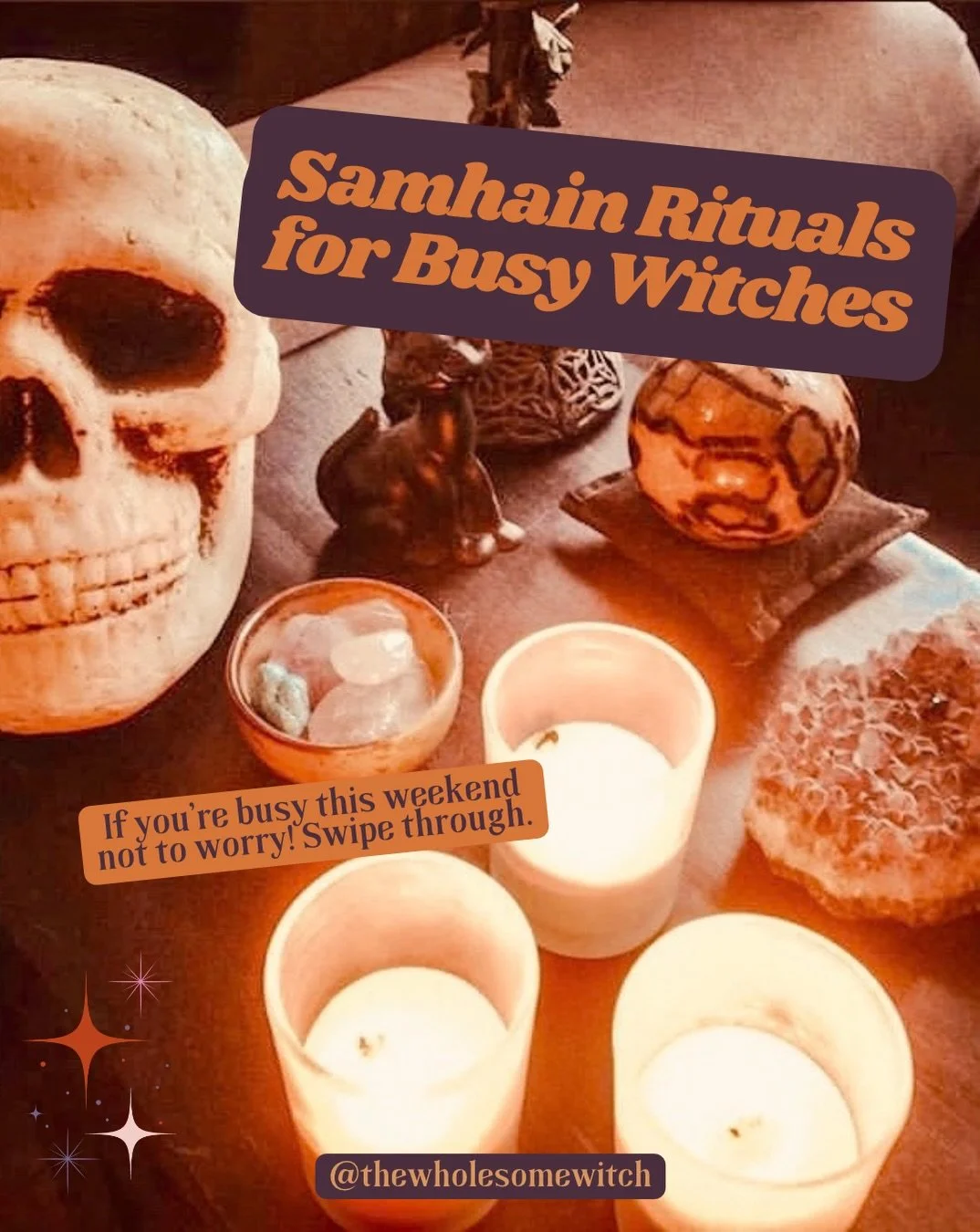 Ohhh Samhain is this weekend friends! And if you are going to be a little pressed for time then be sure to save this post! Here are five rituals you can do in as little as 5 minutes to connect with this turn of the wheel. No fancy setup, just simple,