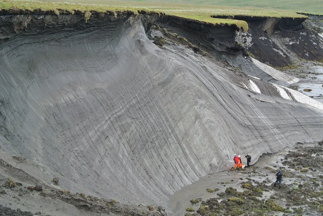 Thawing permafrost in Herschel Island, 2013