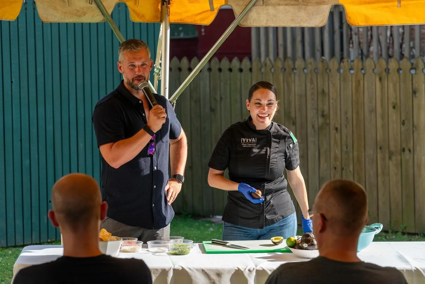 Seth Lieber facilitating a live food and visitor experience demonstration at a community event.