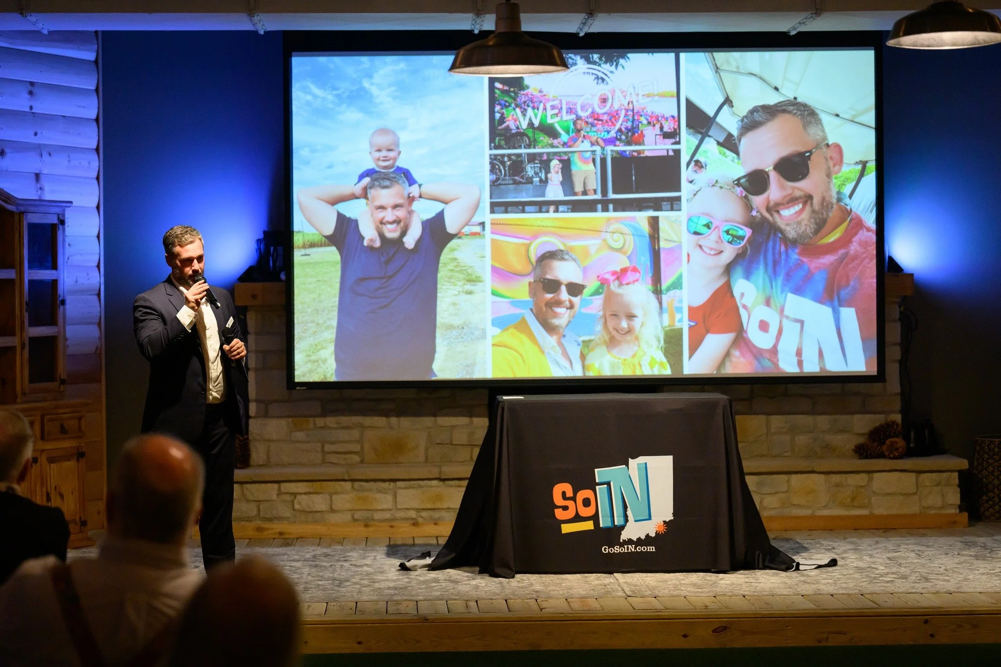 Seth Lieber presenting on visitor experience and destination development at a tourism partner event.