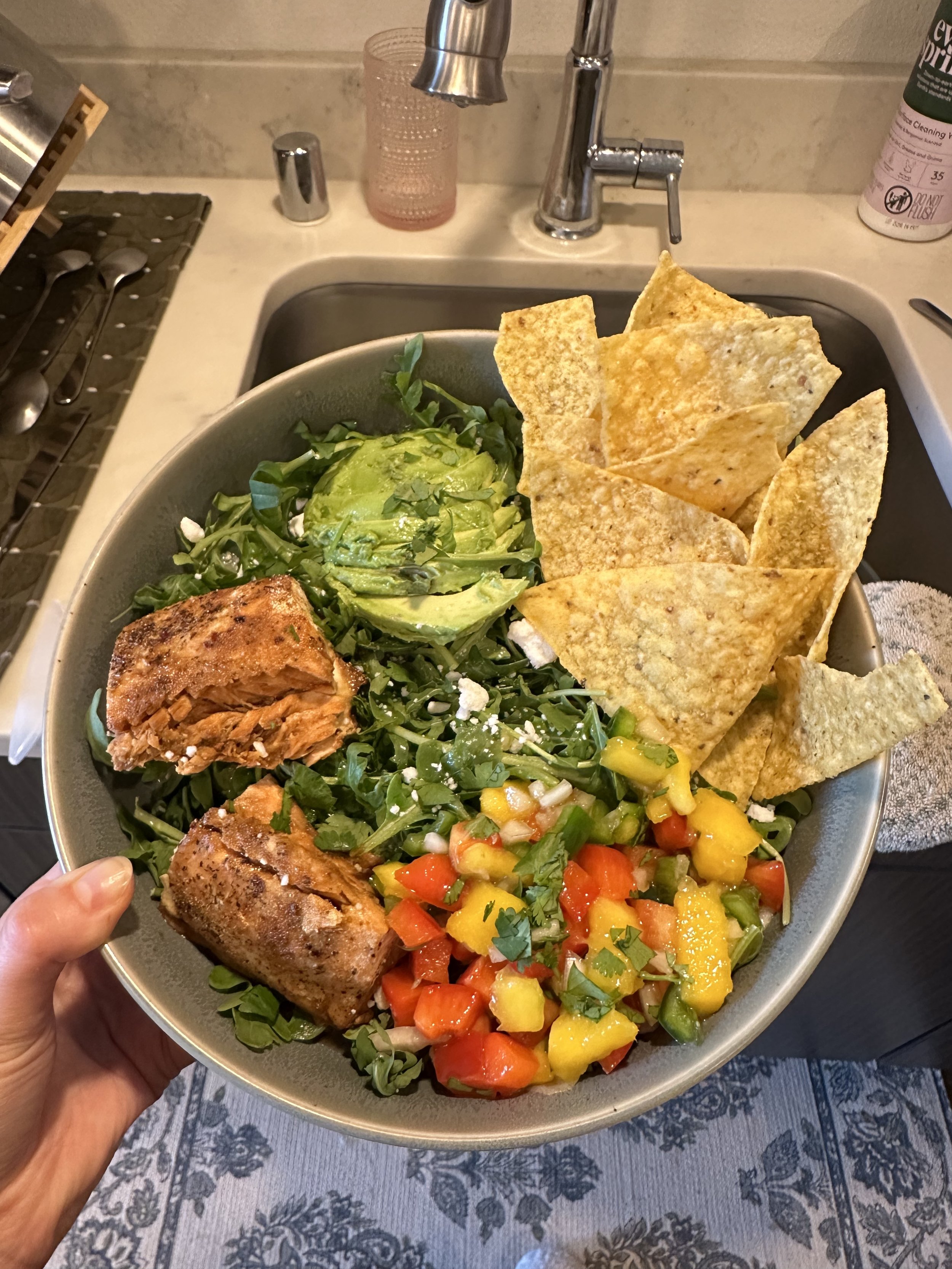 Hot Honey Salmon Salad 