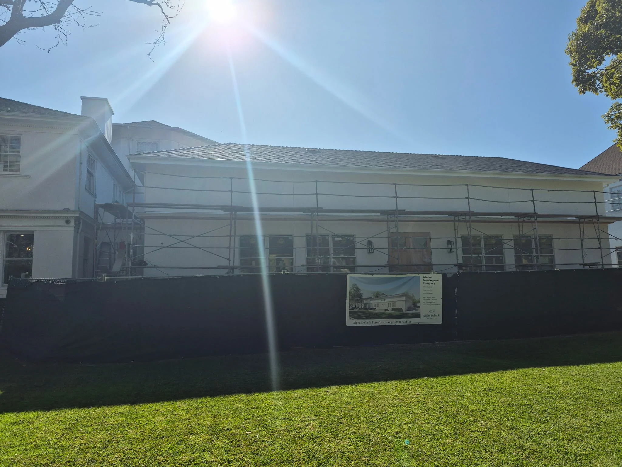 alpha psi of alpha delta pi adpi usc diamond dining room concept inside outside exterior interior construction in progress outside interior