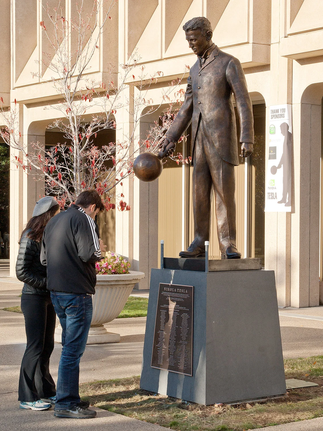 After the unveiling on Birch Street and Sheridan Avenue in Palo Alto, CA December 7, 2013, some groups stayed later to get a close-up view and to check out the list of supporters on the plaque. We had over 100 people at the unveiling and over 250 wa…