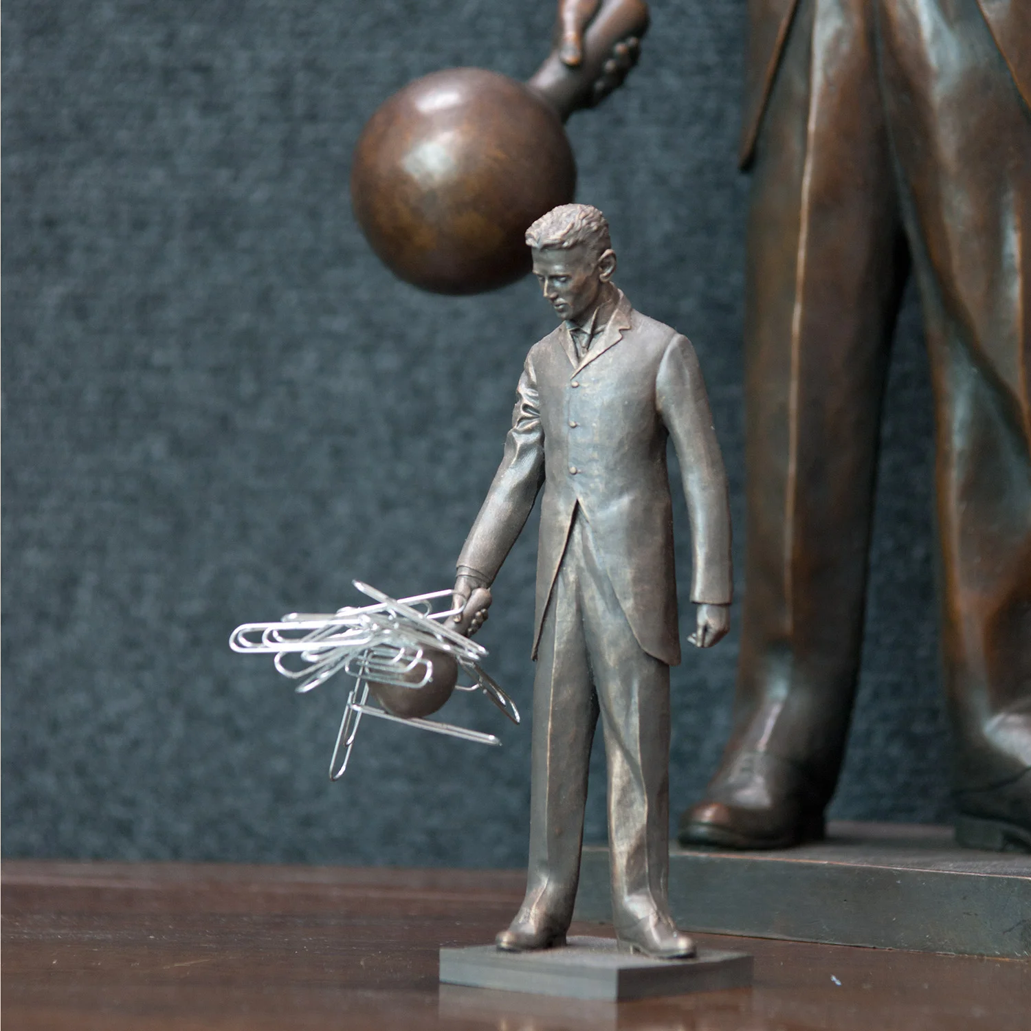 High quality 6.5 inch resin replica's of the Tesla Statue in Silicon Valley can be purchased directly from Northern Imagination for $33 at http://www.teslastatue.com/