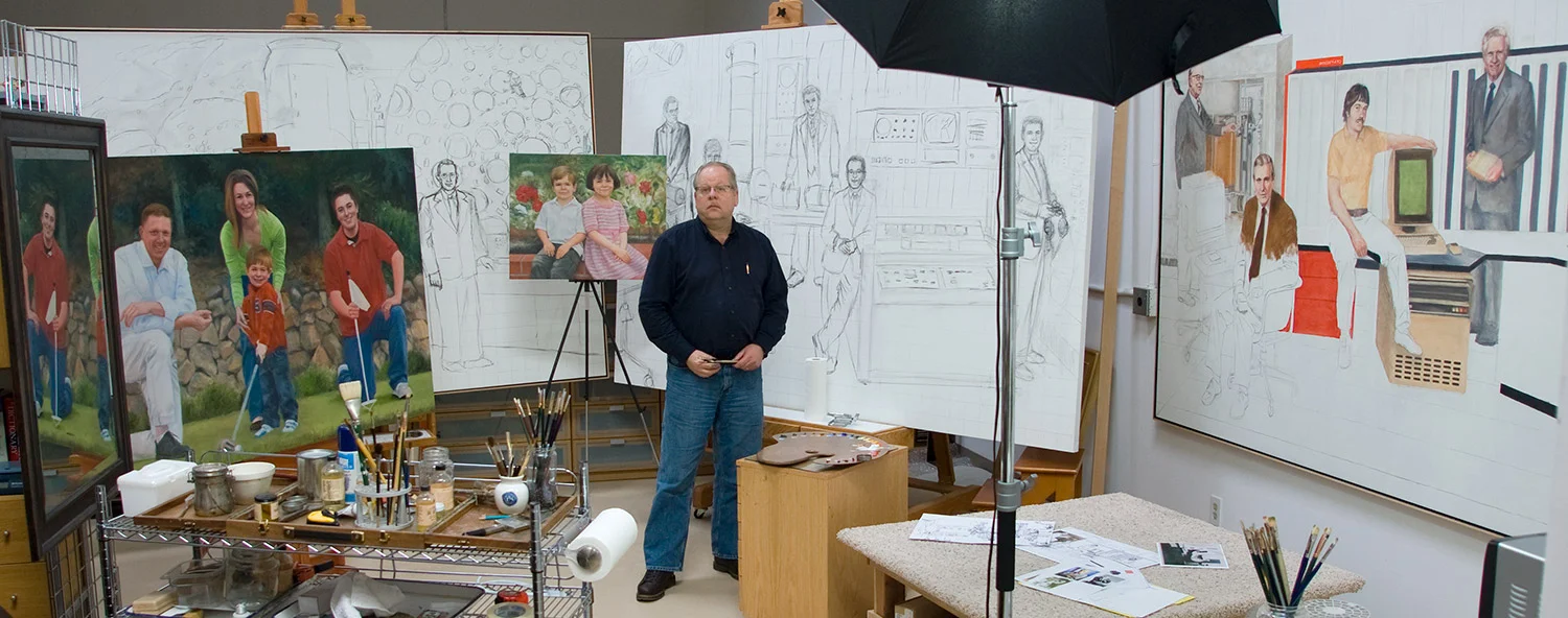 Terry in the Edison Way, Menlo Park, California studio around 2009 during the Silicon Valley Inventor Portrait project