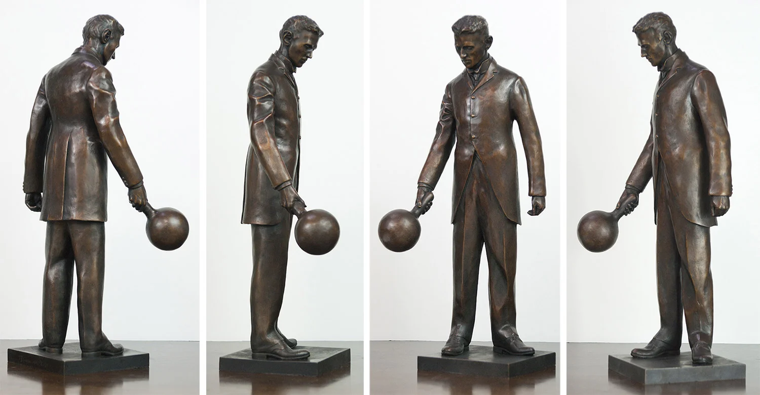 The 18" bronze replica for four different angles. The replica holds all the fine detail of the 7-foot statue