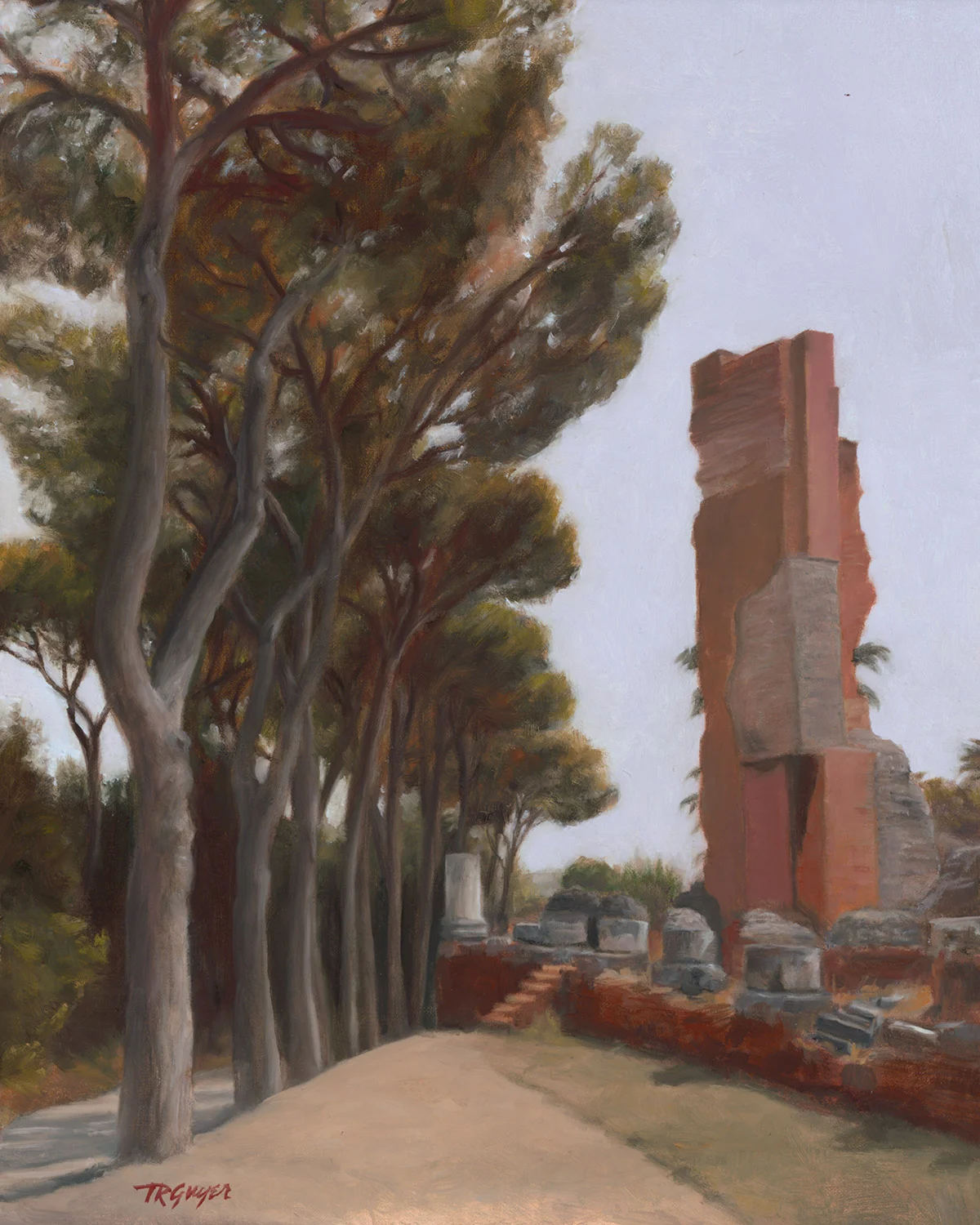 "Roman Ruins, Palatine Hill" 14x11" oil on linen over wood panel