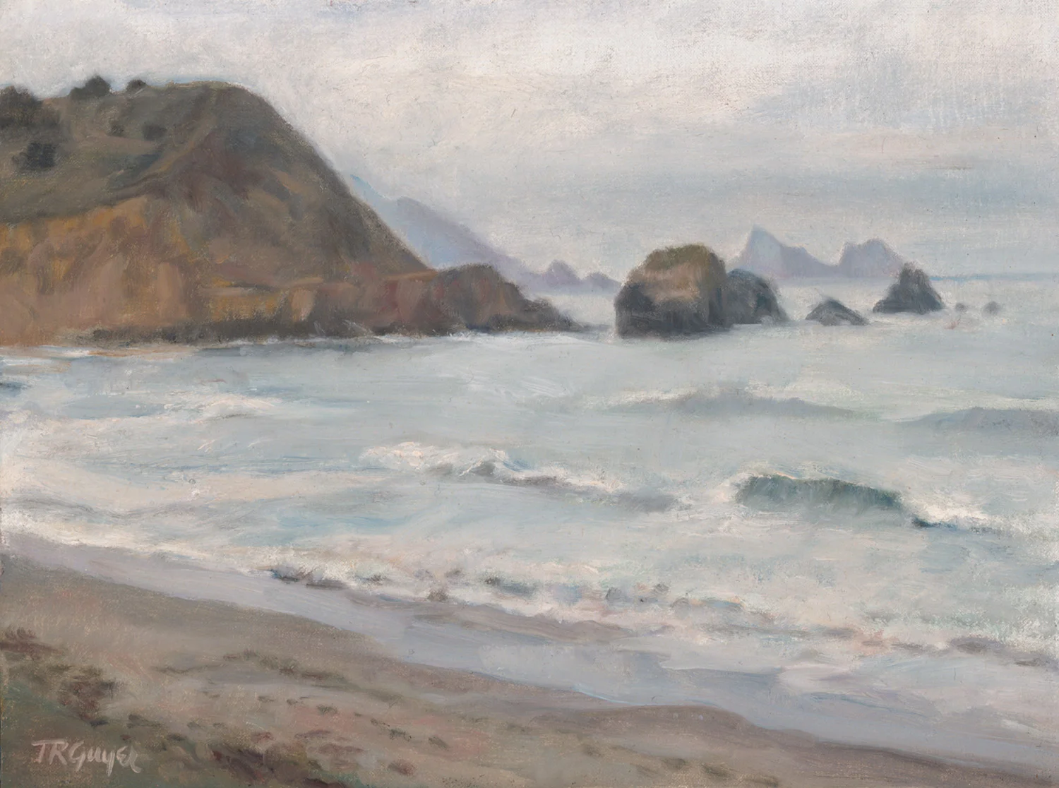 "Rockaway in Silver Tones" 9x12" oil on linen over wood panel