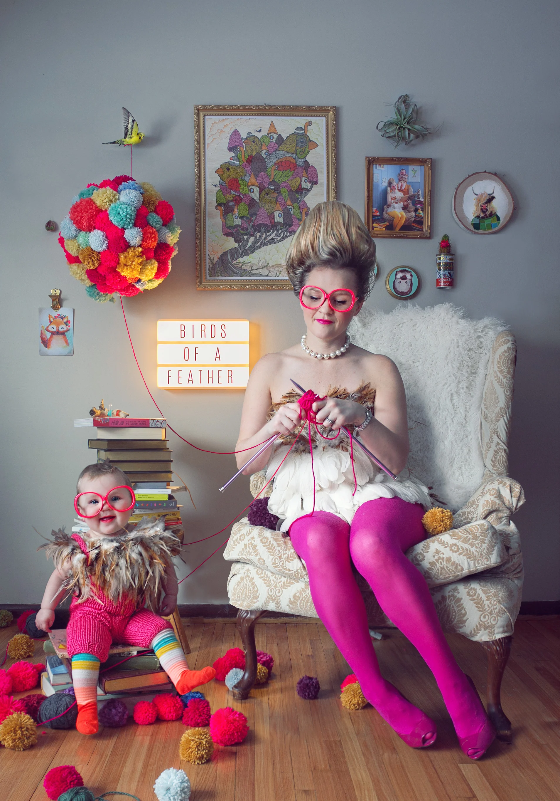 “Nerd Birds of a Feather Frock Together” - Nerd Bird family portraits