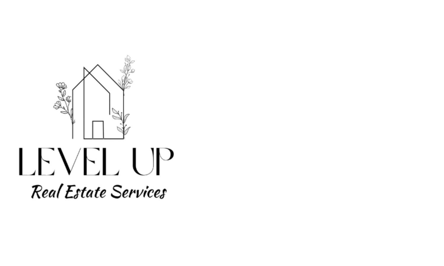 Logo for Levi Up, a real estate service, featuring a stylized house with floral elements and the text 'Levi Up' and 'Real Estate Service'.