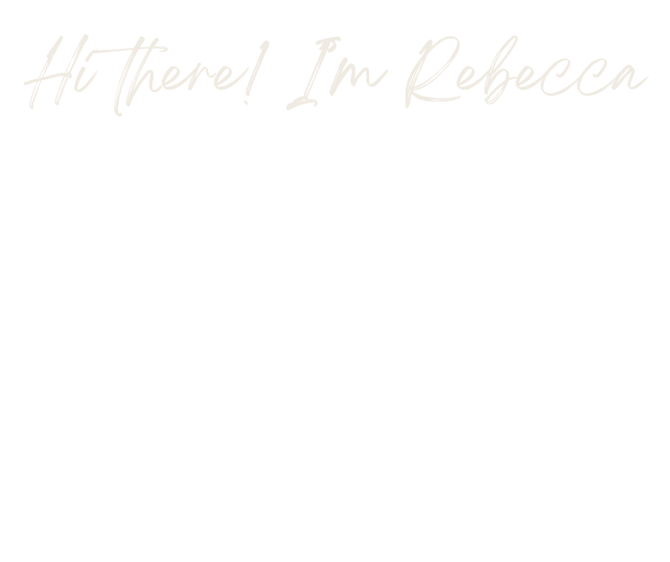 Image with the text "Hi there! I'm Rebecca" in a stylish cursive font featuring Rebecca Snider team lead of Snider & Co. real estate services in the greater Grand Rapids area.