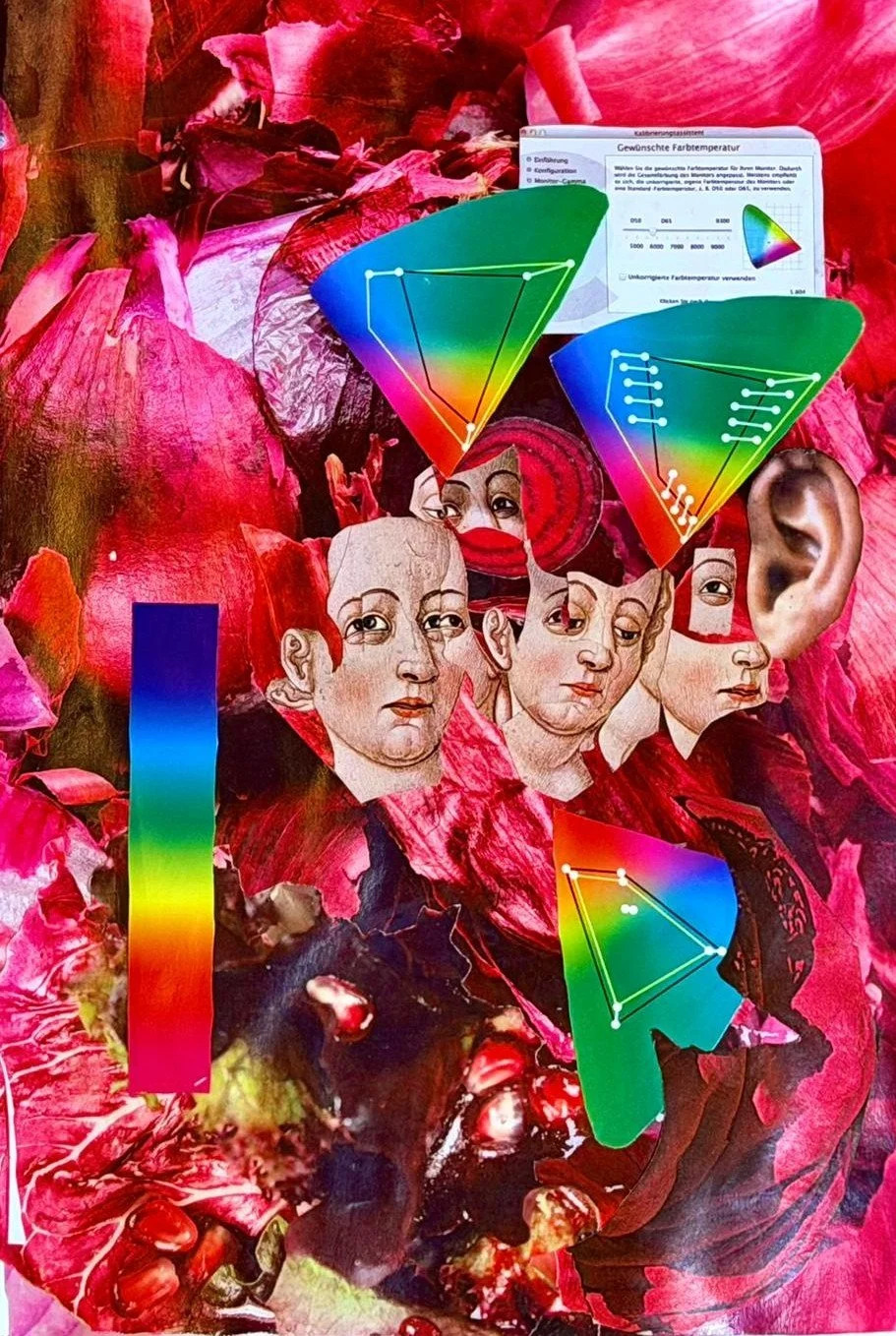Migration, 2024, collage on book, 25 x 17 cm