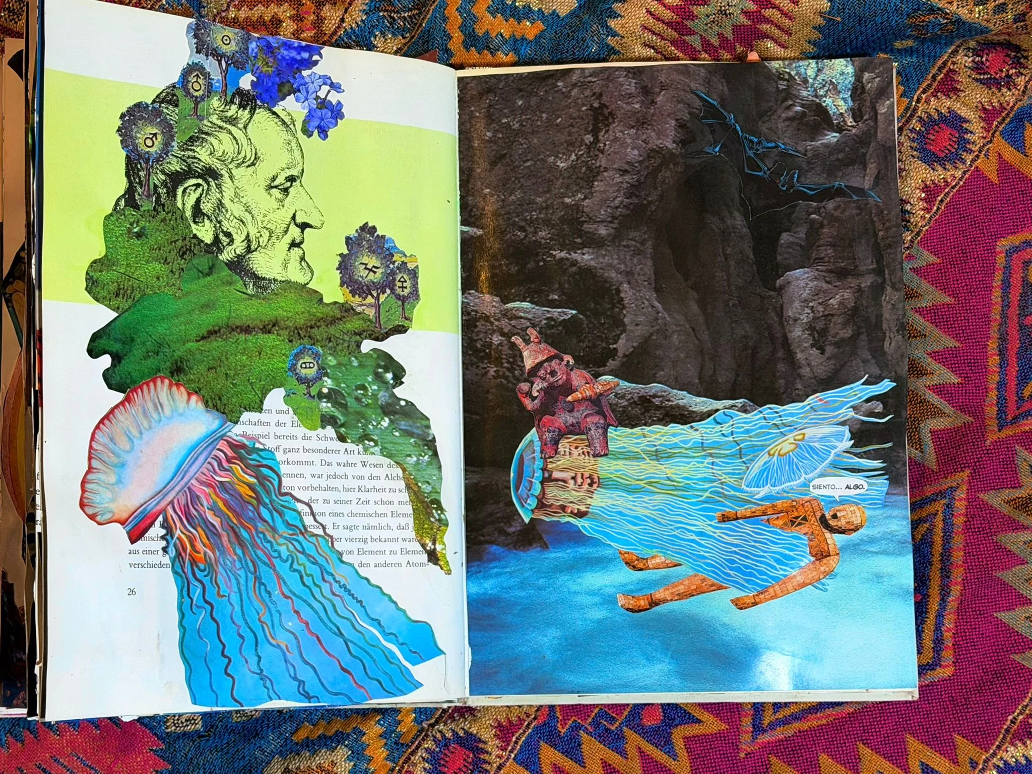 Feeling, from Encyclopedia, 2025, collage on book,  35x25cm