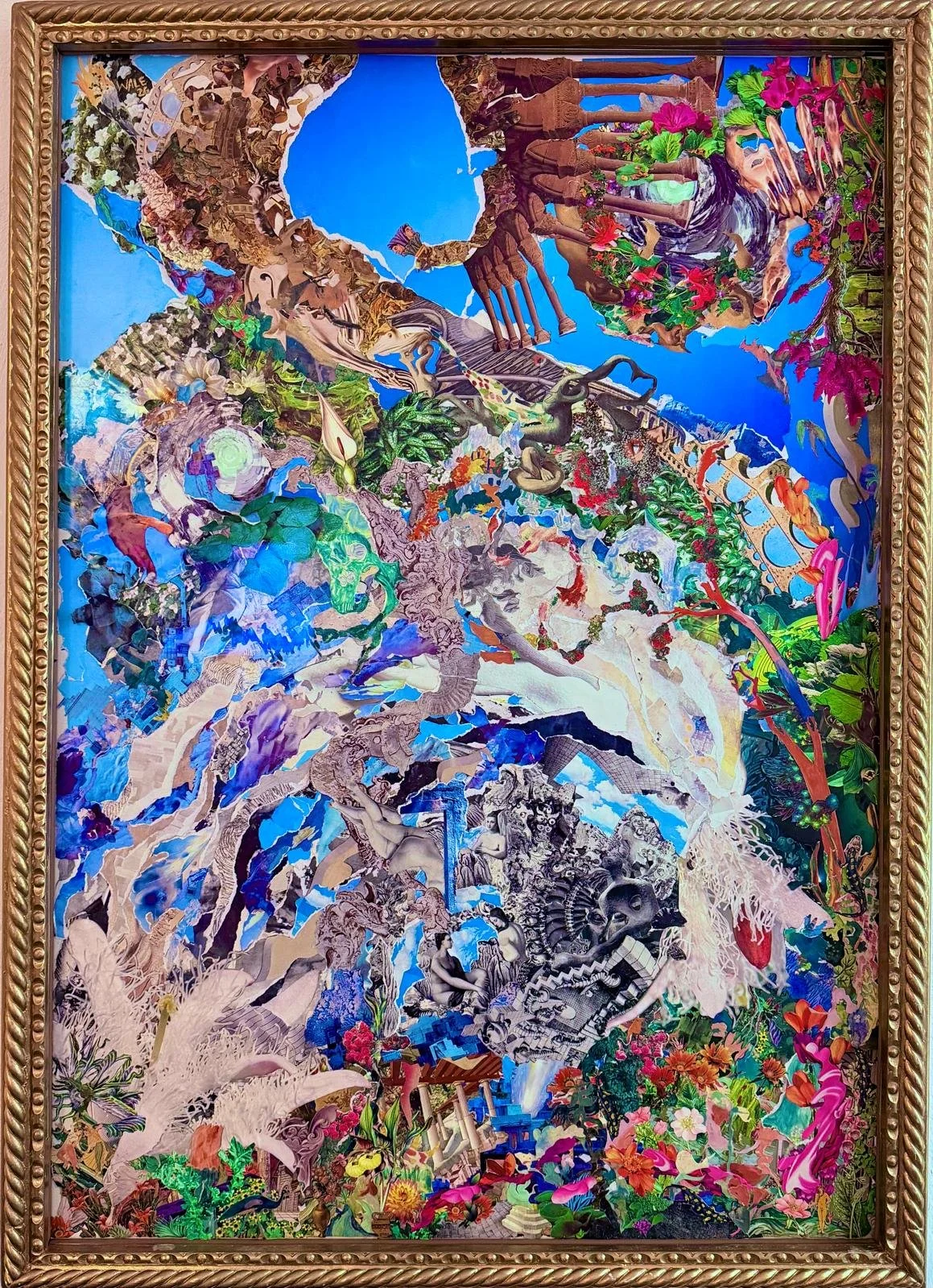 Abrumada, 2026, Collage on Canvas, 100 x 70 cm