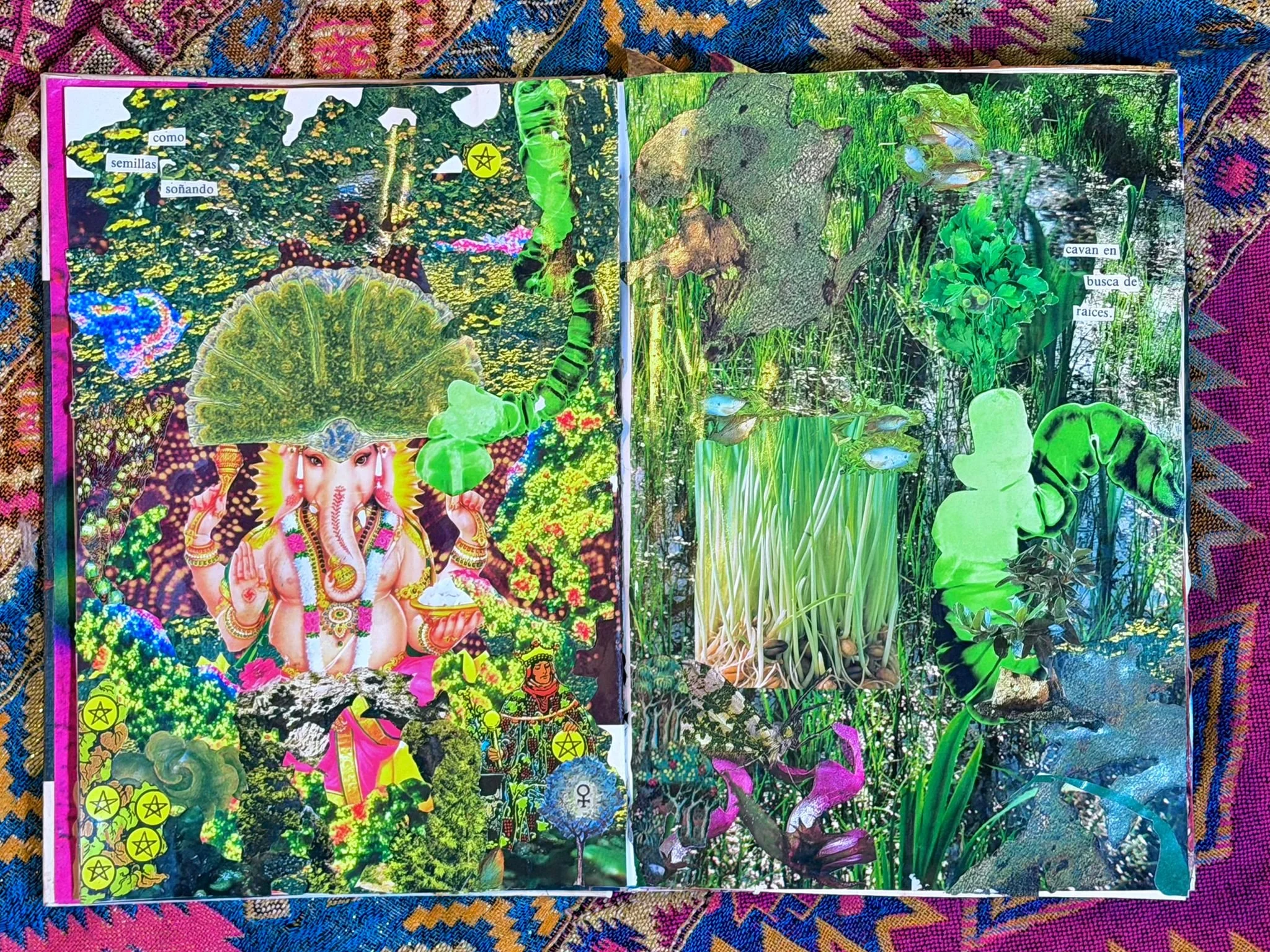 Asleep, from Encyclopedia, 2025, collage on book, 35x25cm