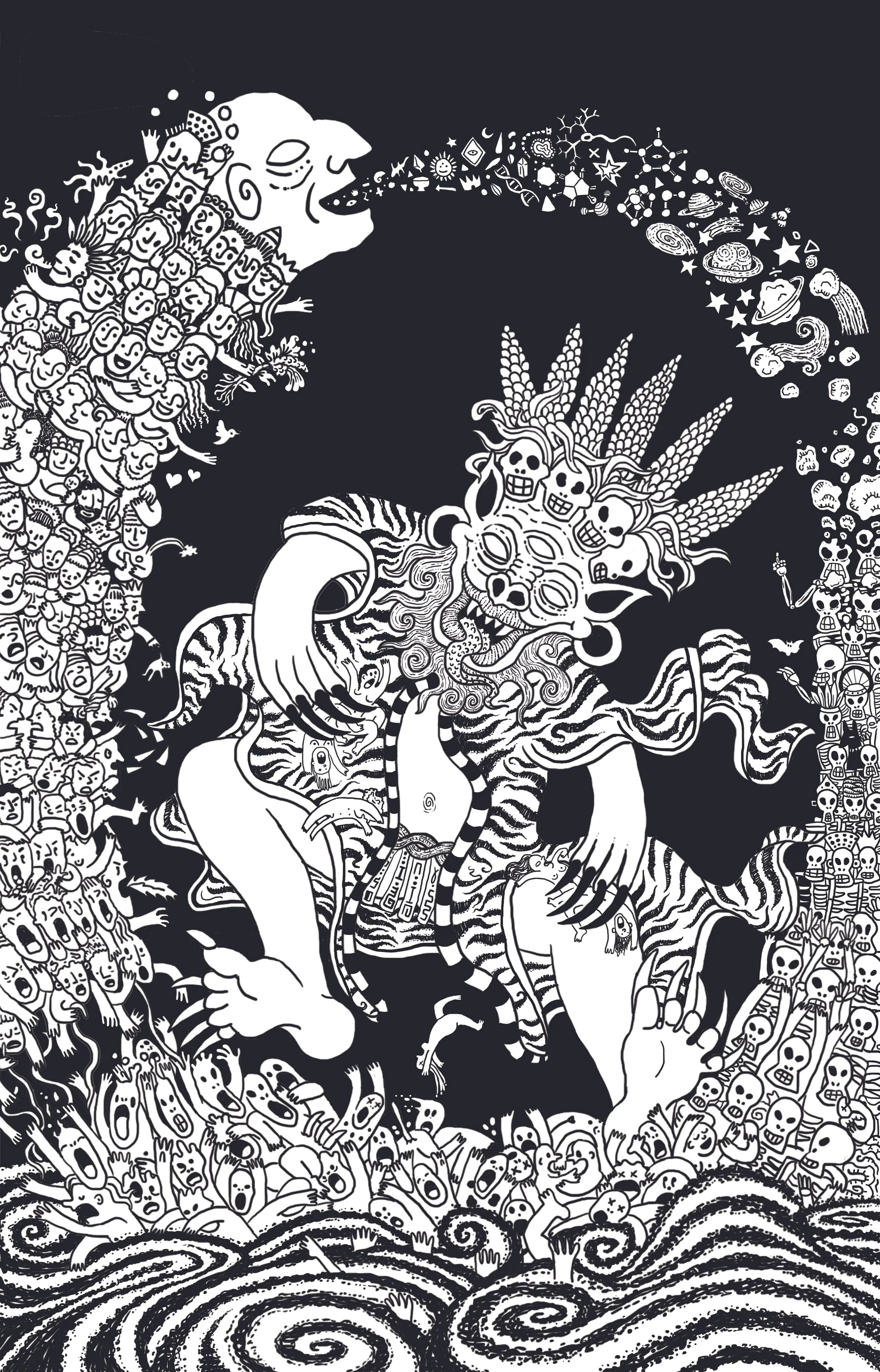 Fin, Digital Ilustrations for Carlos P. Jordá poetry book: “Sueños Delirios y otros sinónimos de Muerte”, 2021