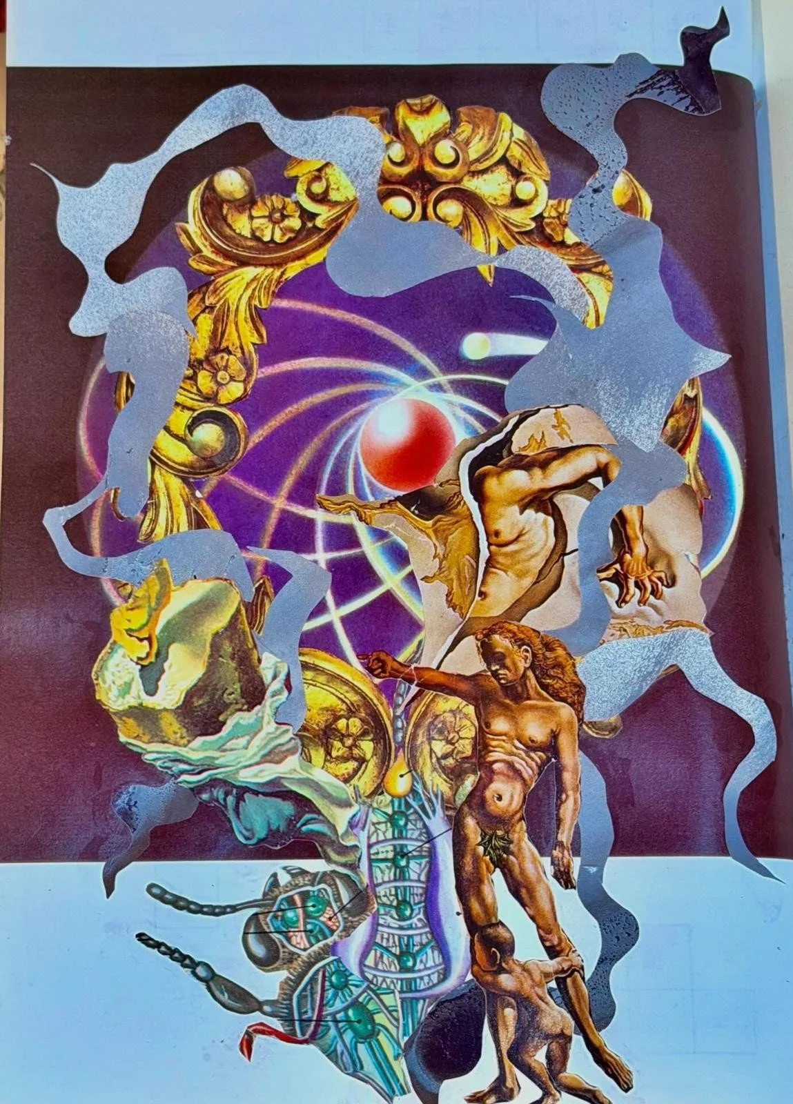 Moving on, 2025, collage on book, 25 x 17 cm