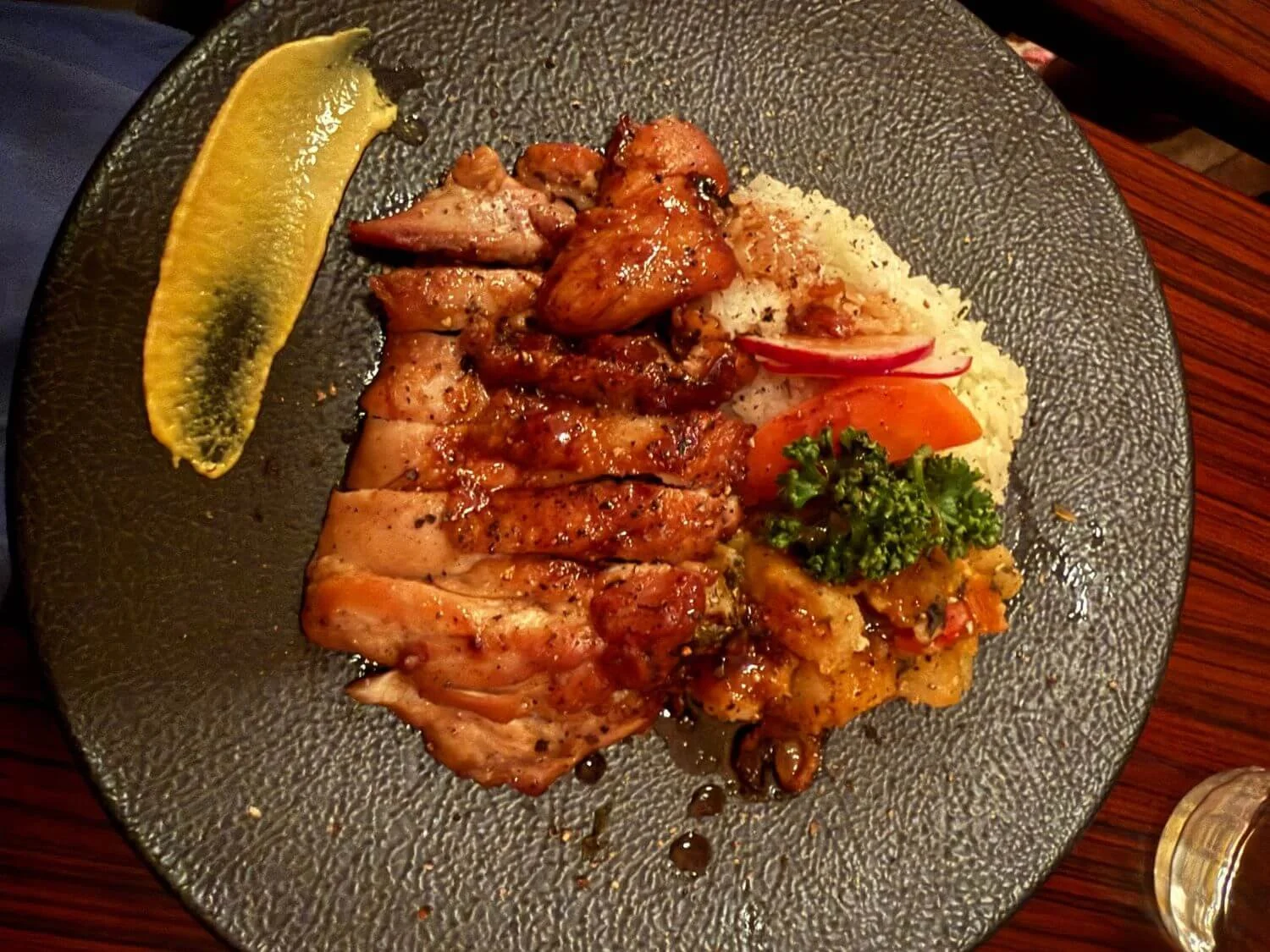 gluten-free chicken teriyaki at Sugarhill Kyoto, Japan