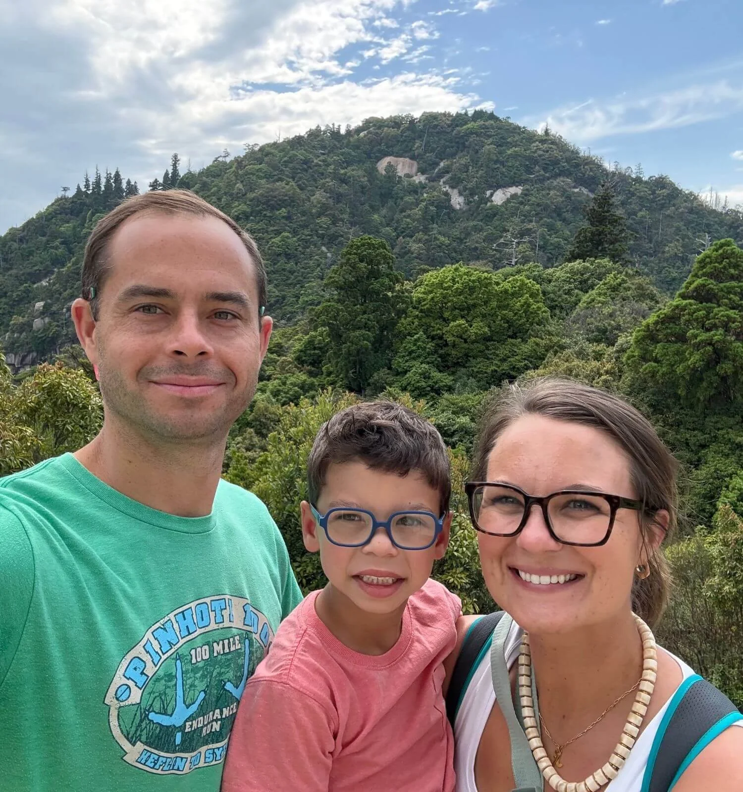 Our family at Shishiiwa Station, the top of the Miyajima Ropeway on Mt. Misen