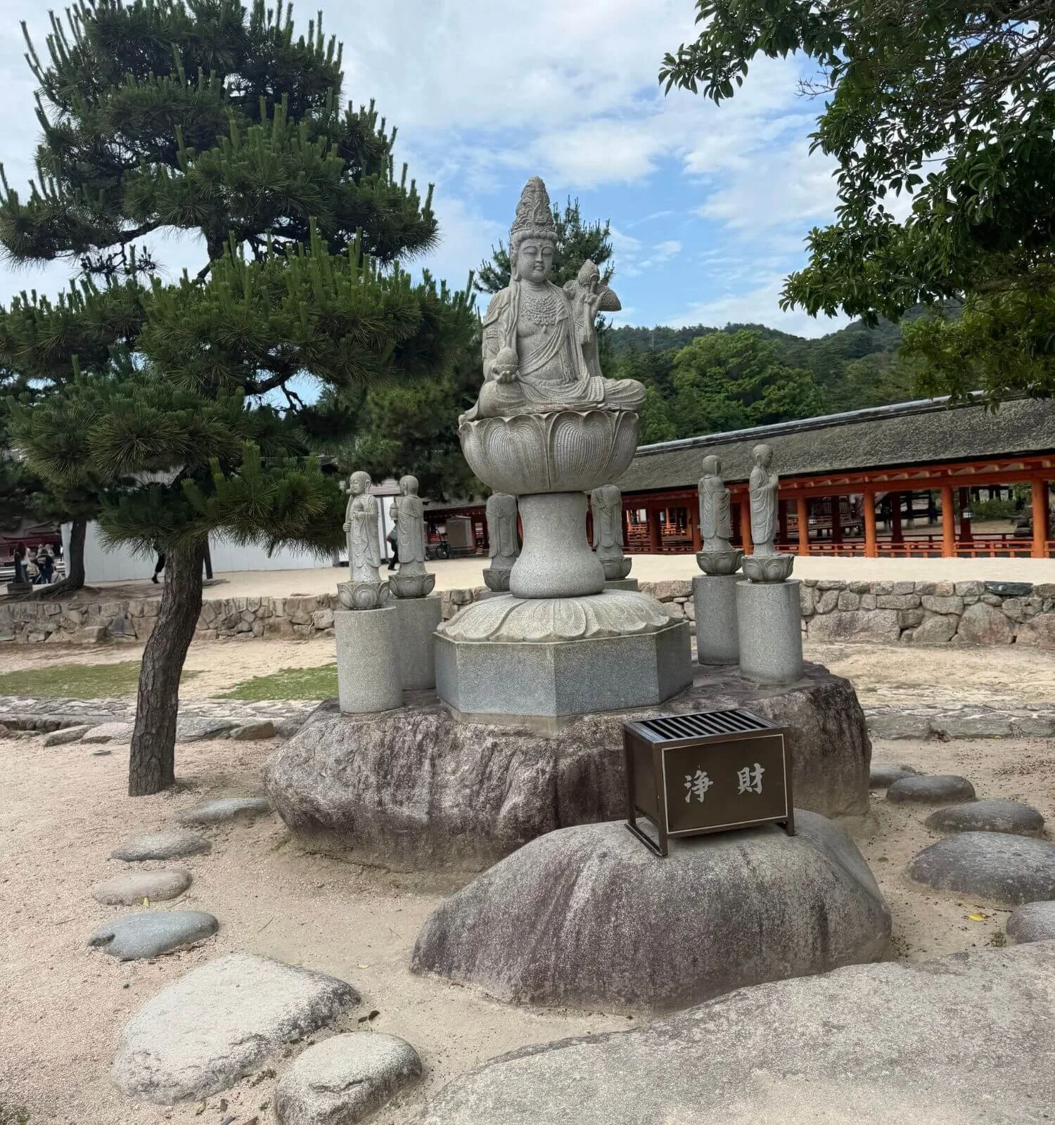 A Buddha statue near Miyajima's shopping streets