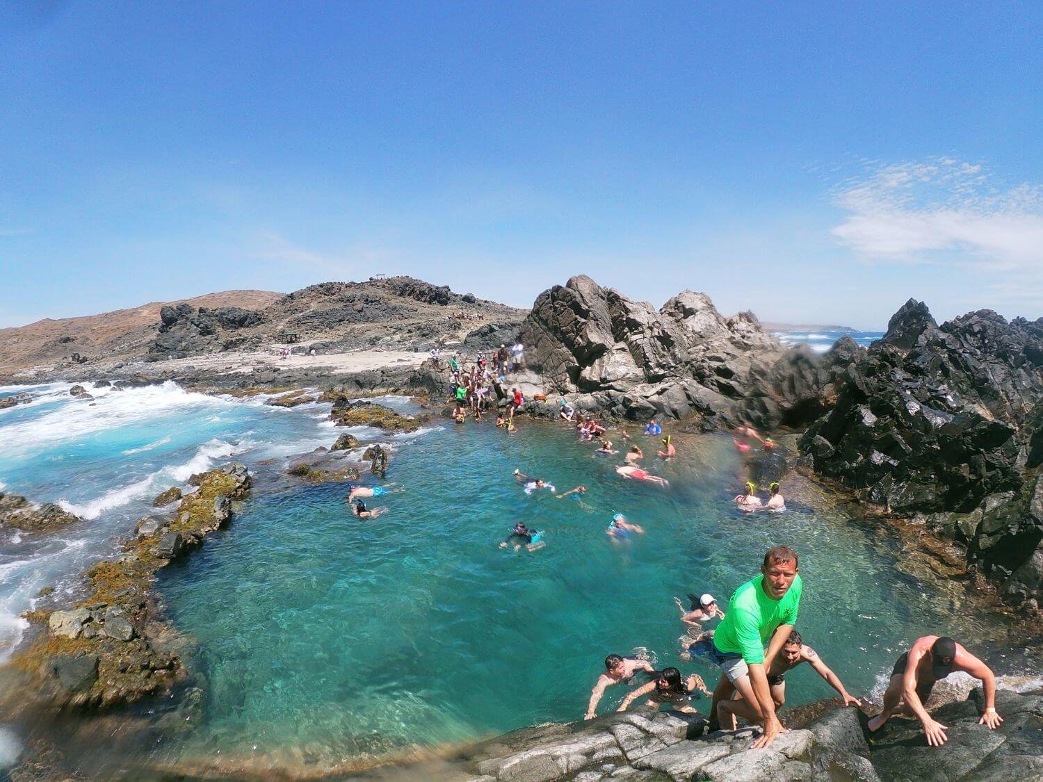 Looking down from the jumping spot at Conchi