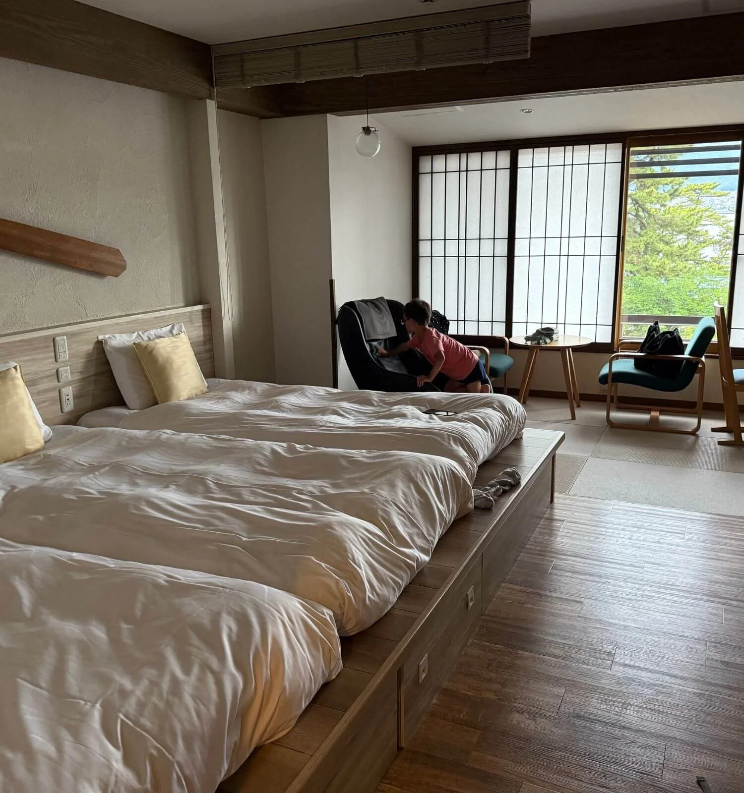 Hotel Miyajima Villa interior hotel room on Miyajima Island in Japan.