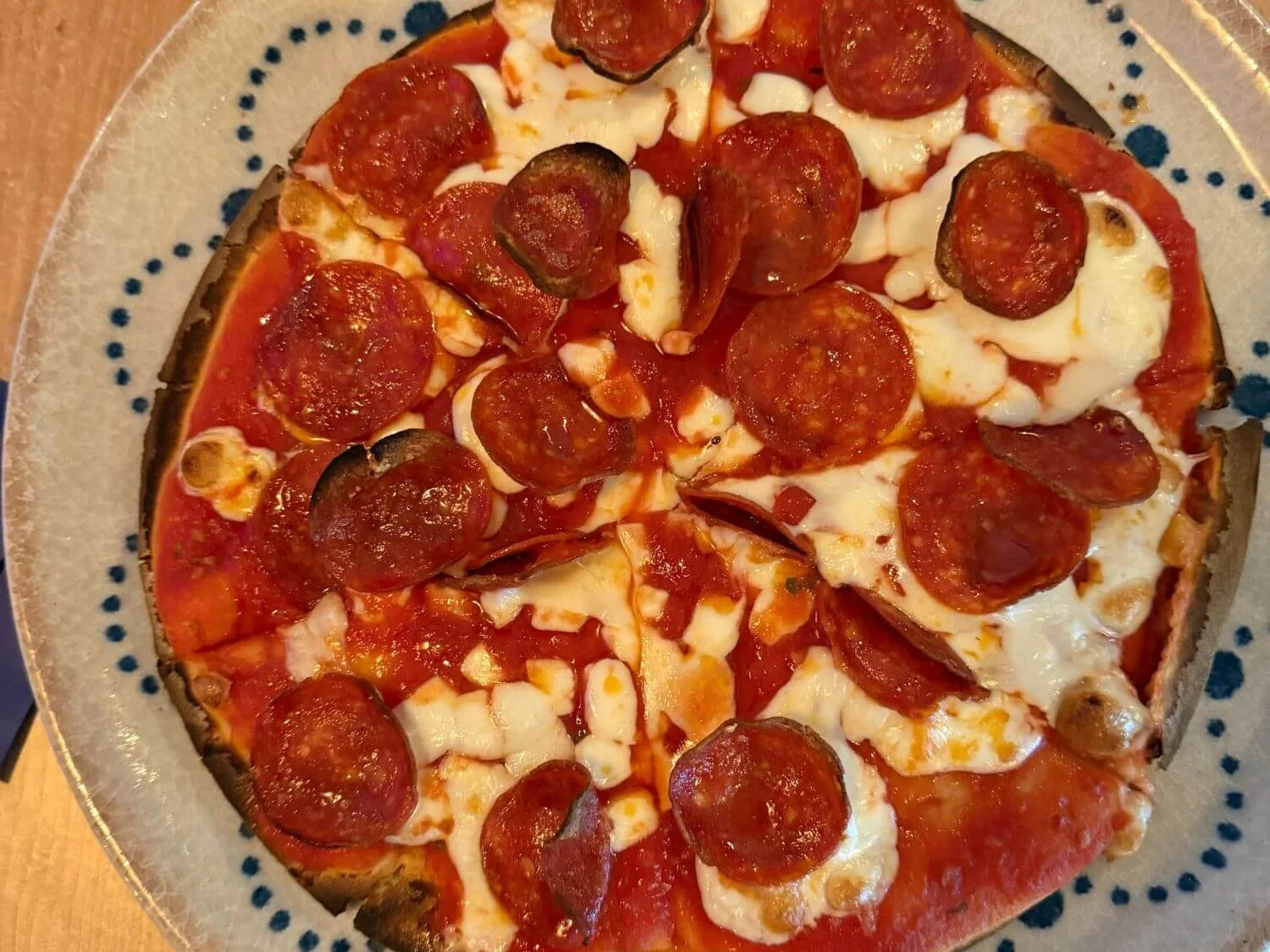Gluten free pizza from Pizza Mare in Bonaire.