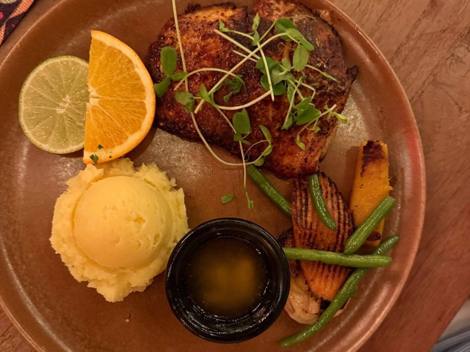 Gluten free dinner from Eddy's Restaurant in Bonaire.