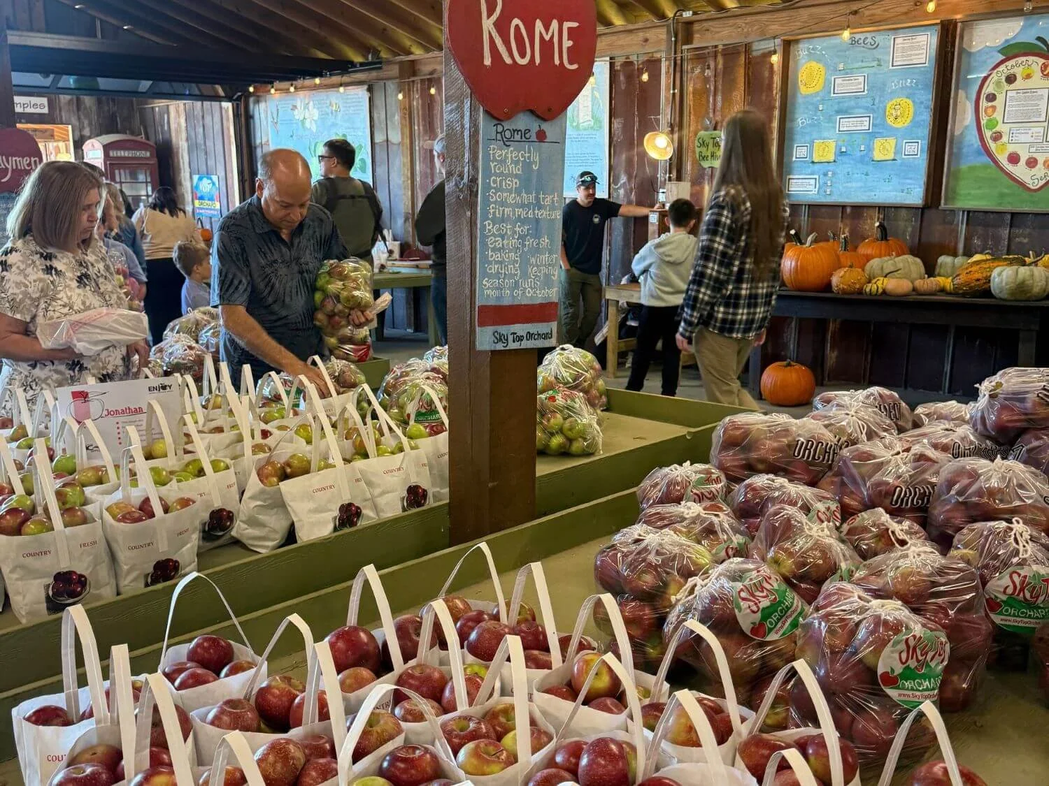 Apples for sale at Sky Top Orchard in Flat Rock, North Carolina.