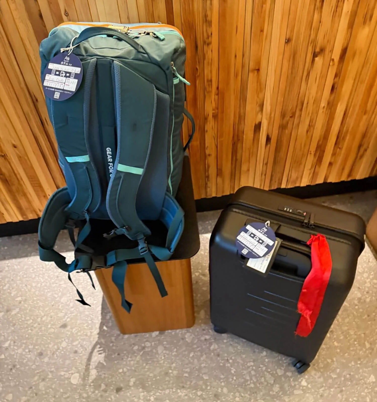 Luggage ready to be forwarded in Tokyo, Japan.