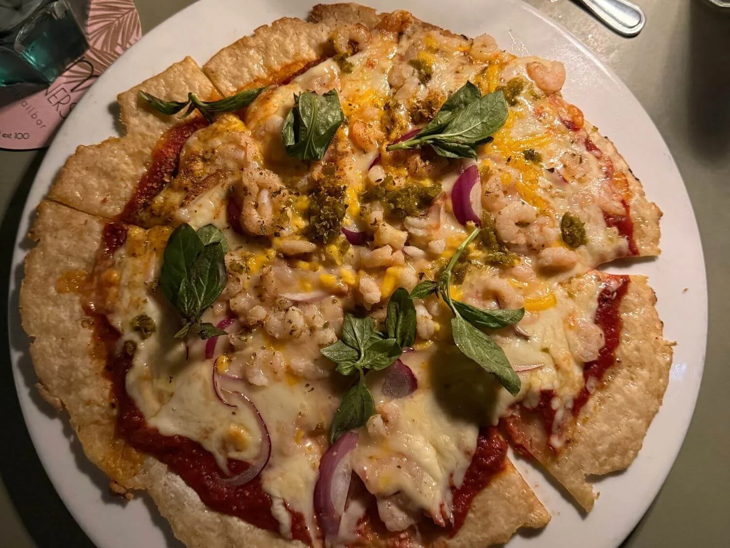 Gluten free pizza from Rum Runners in Bonaire.